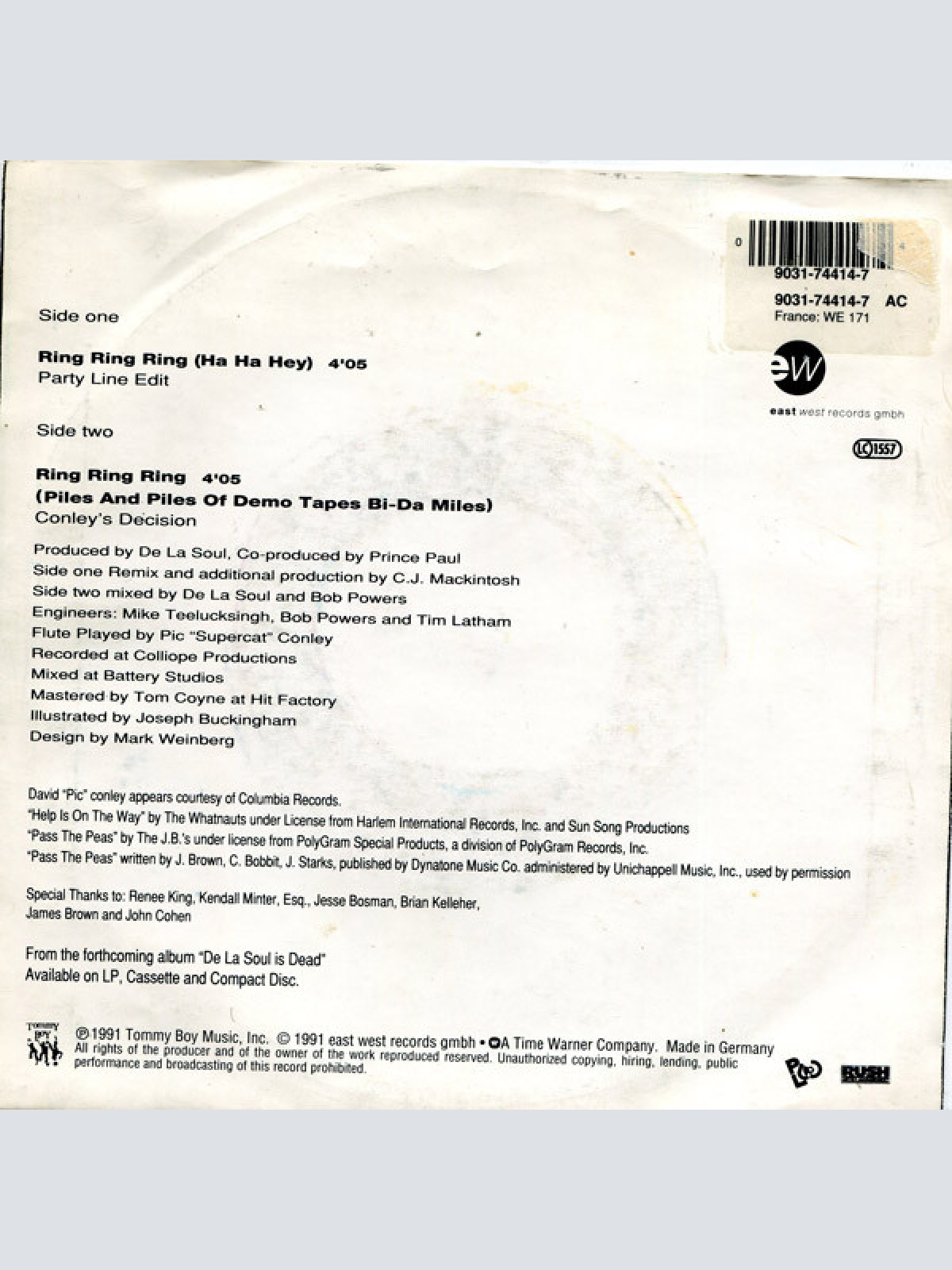 Vinyl / De La Soul - Ring Ring Ring (Ha Ha Hey)