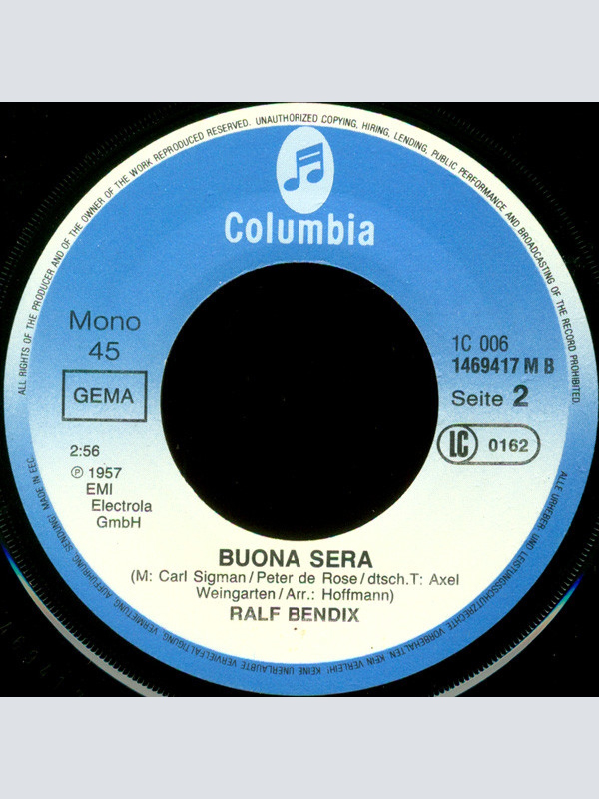 Vinyl / Ralf Bendix - Babysitter-Boogie / Buona Sera