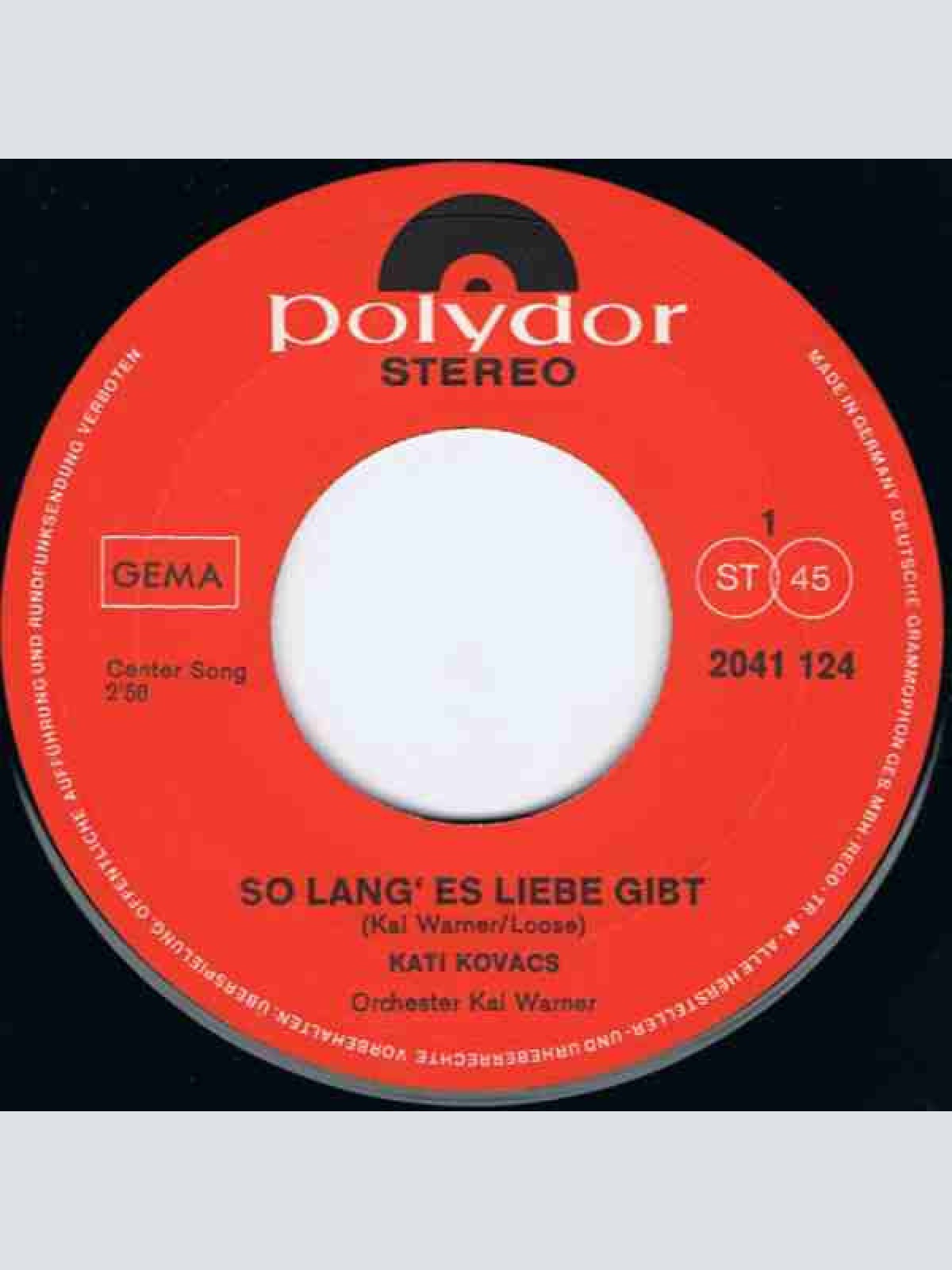 Vinyl / Kati Kovacs* - Solang' Es Liebe Gibt