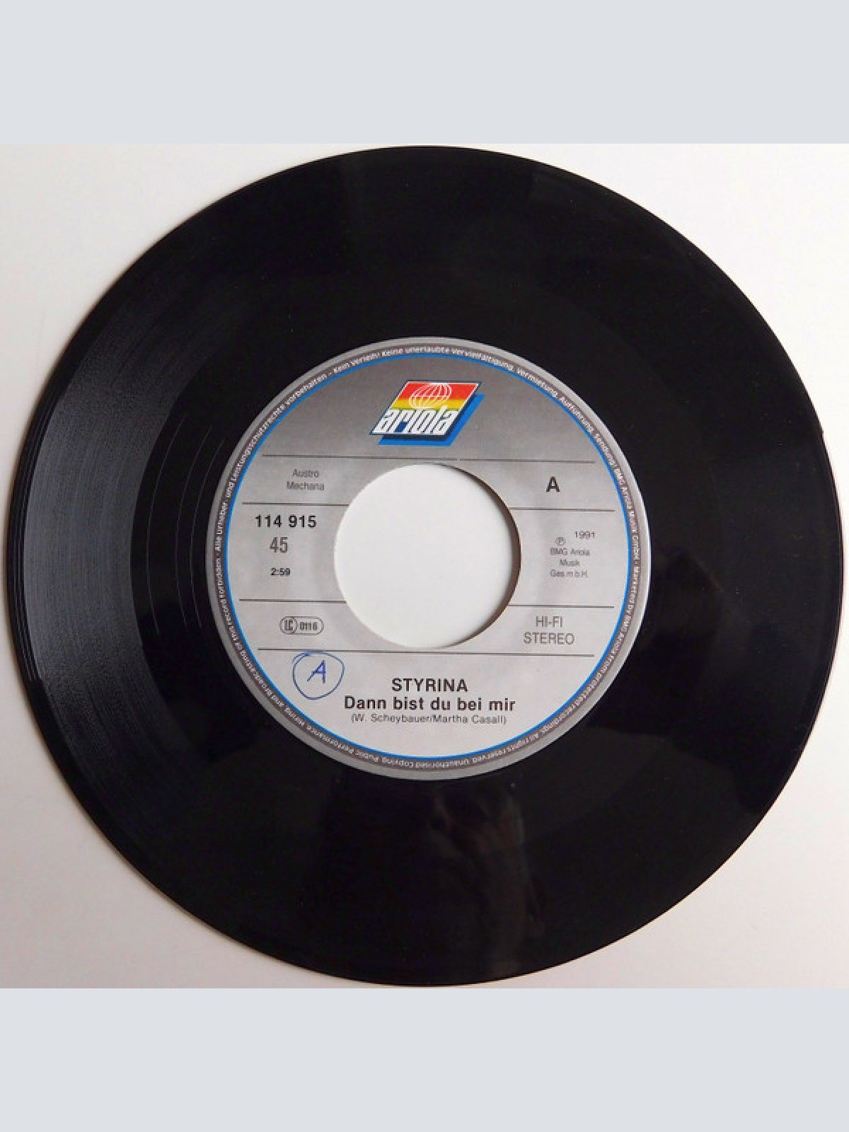 Vinyl / Styrina - Dann Bist Du Bei Mir / So Wie Du Bist