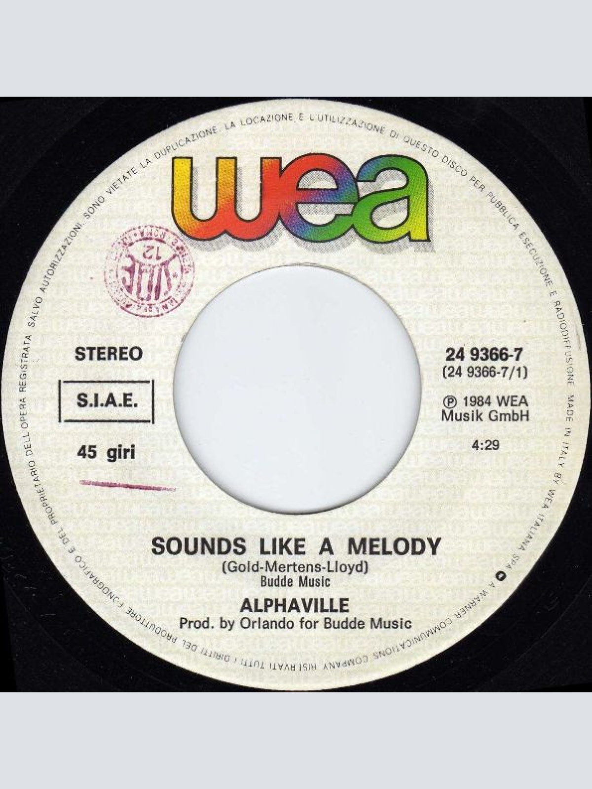 Vinyl / Alphaville - Sounds Like A Melody