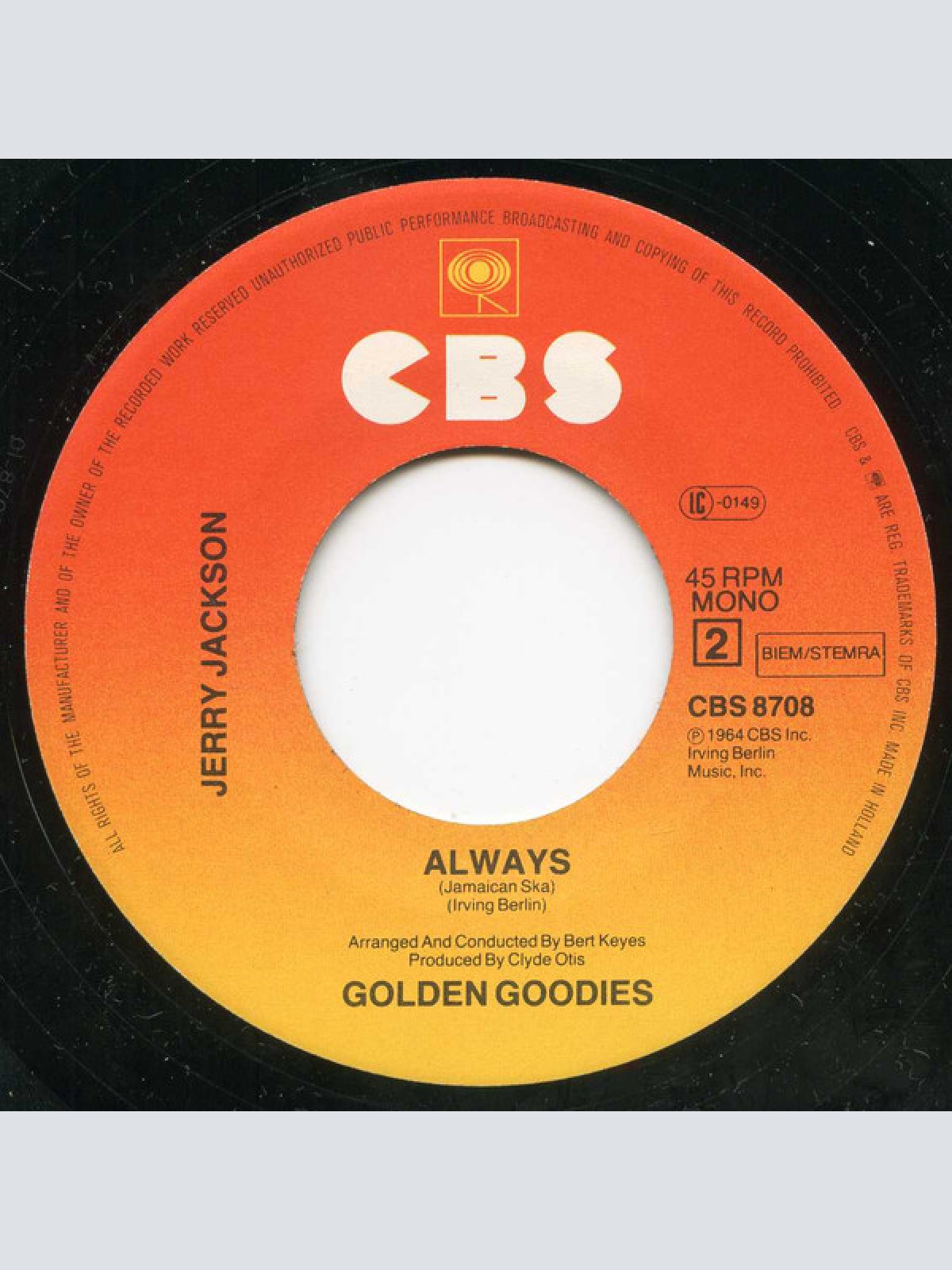 Vinyl / Jerry Jackson - Tell Her Johnny Said Goodbye / Always