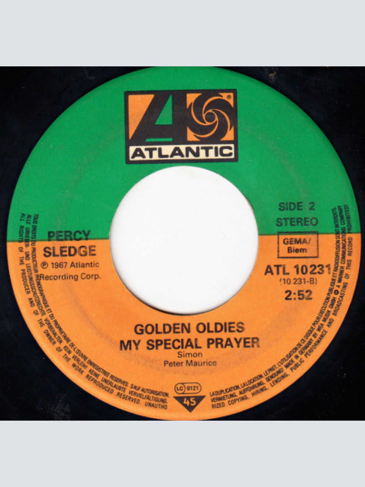 Vinyl / Percy Sledge - When A Man Loves A Woman / My Special Prayer