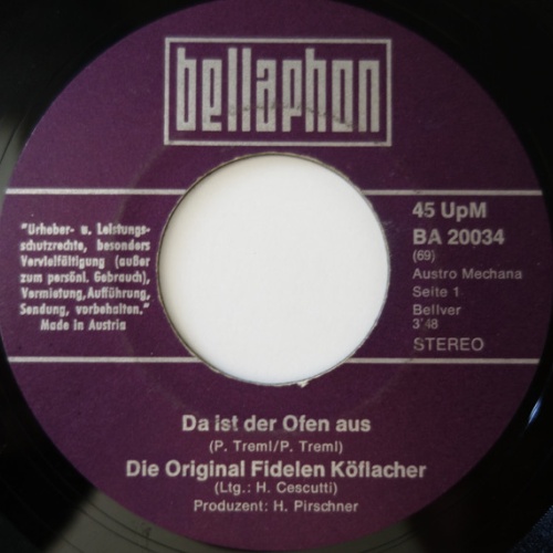 Vinyl / Die Original Fidelen Köflacher* - Da Ist Der Ofen Aus