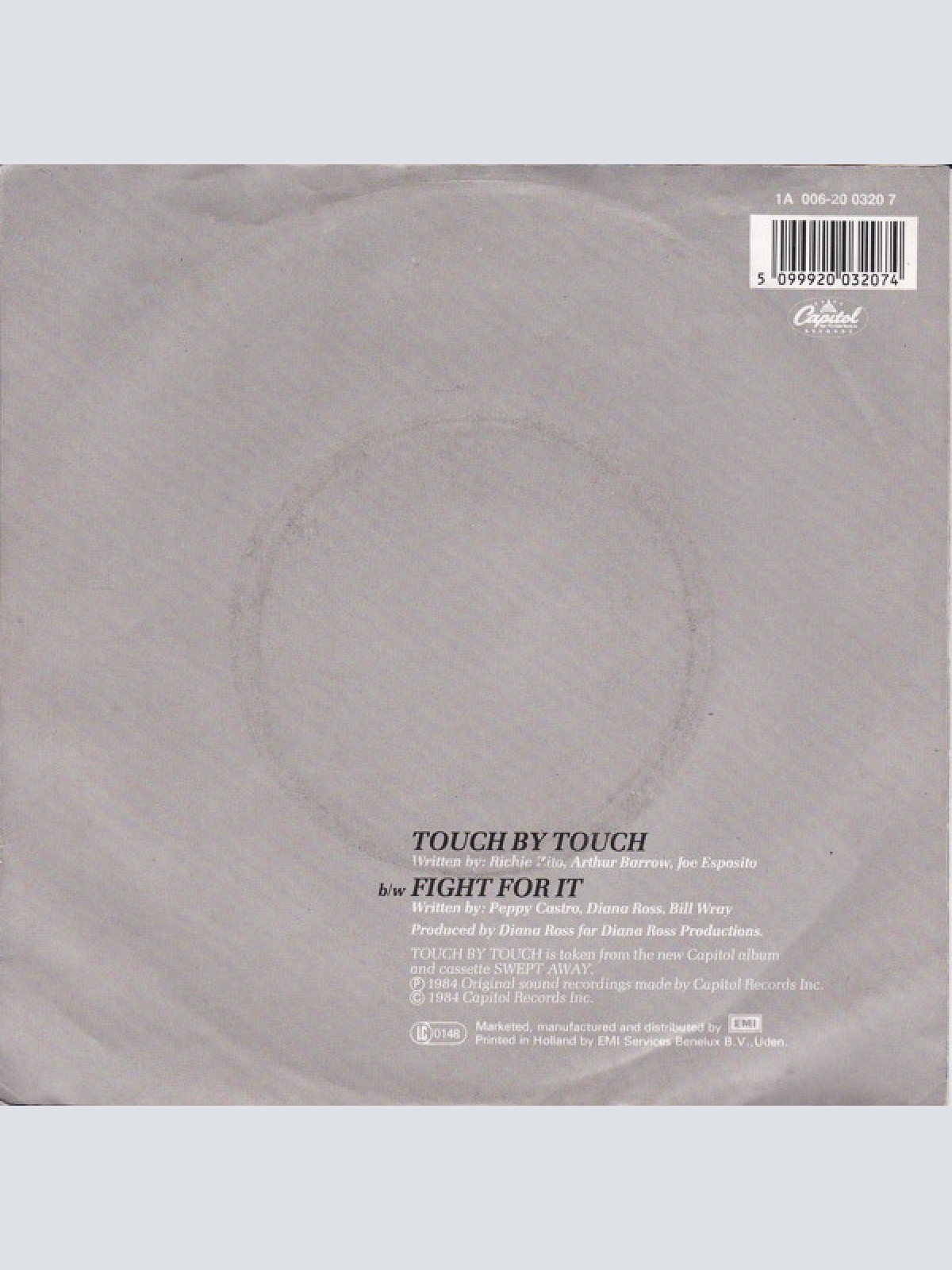 Vinyl / Diana Ross - Touch By Touch b/w Fight For It