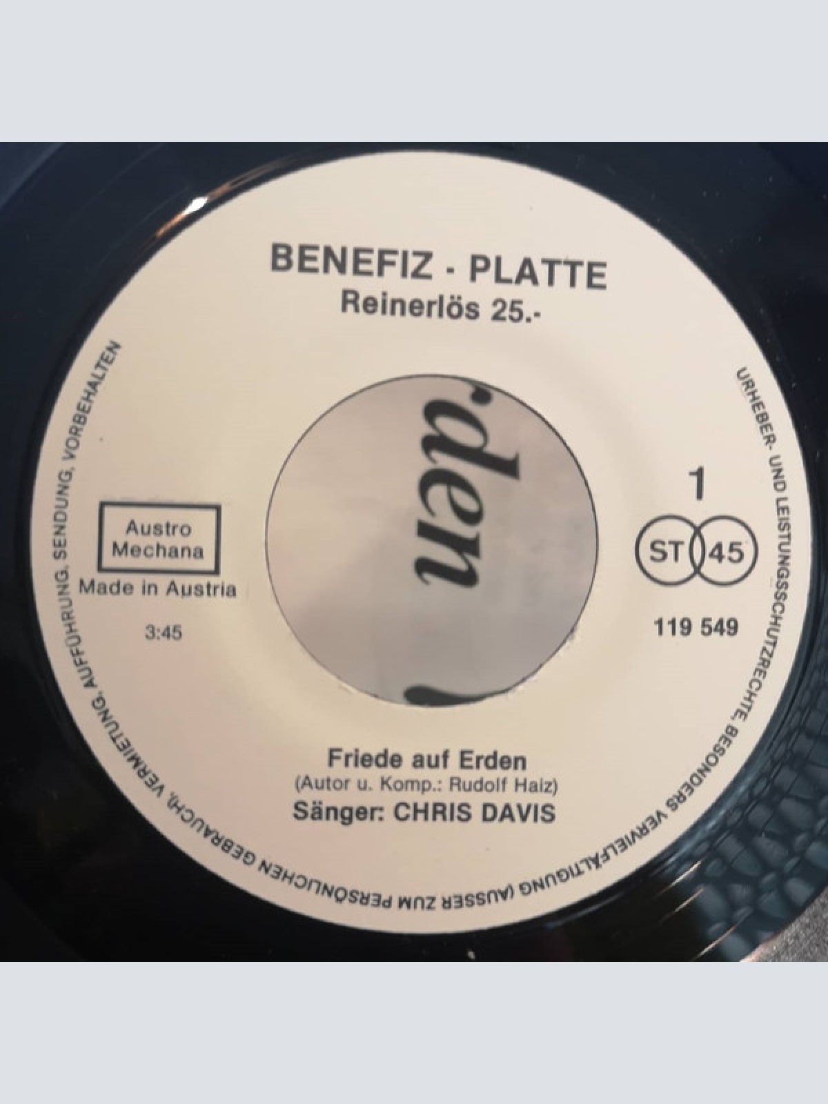 Vinyl / Chris Davis (15) - Friede Auf Erden