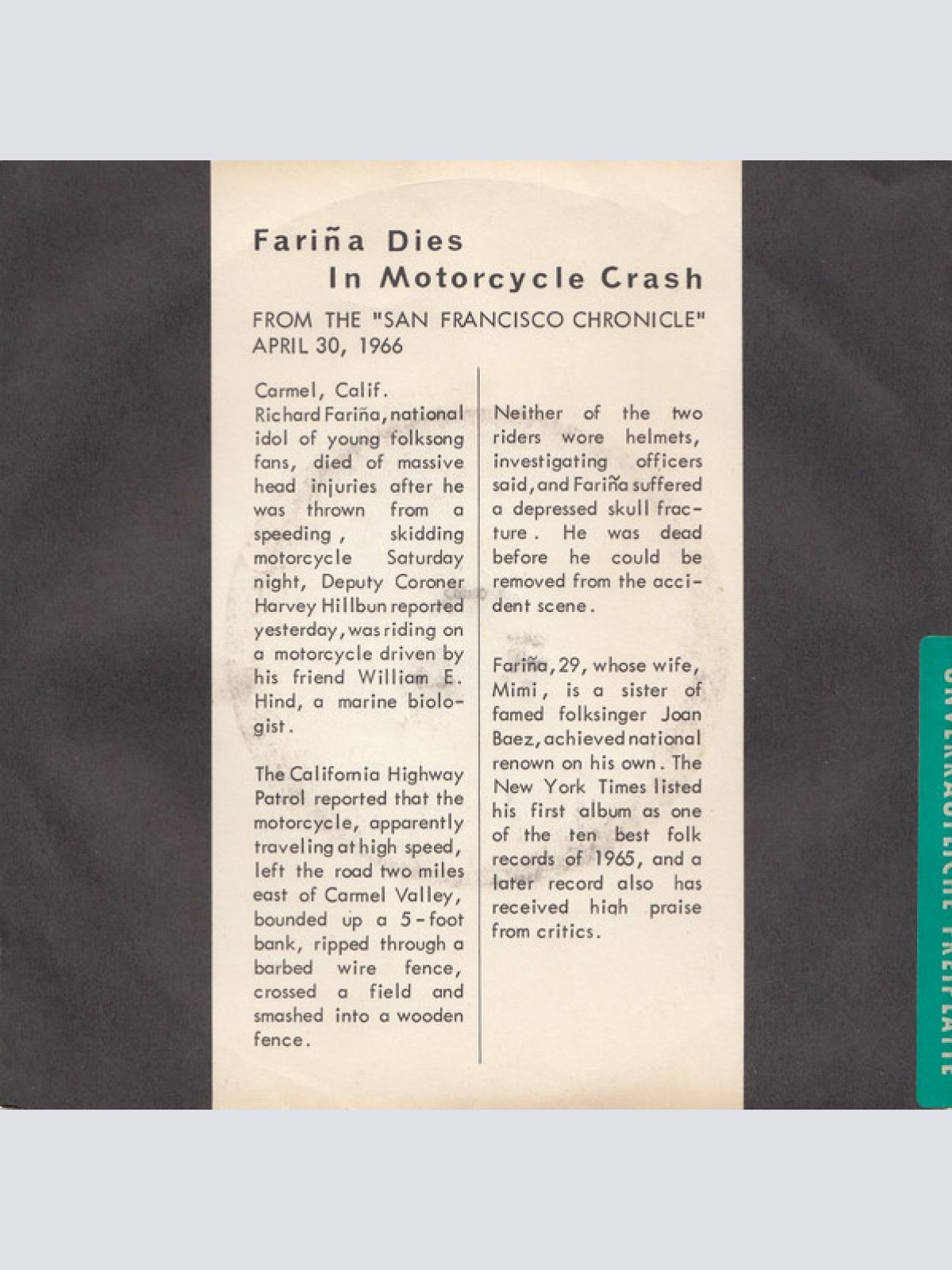 Vinyl / Richard & Mimi Fariña* - Hard-Loving Loser / One-Way Ticket