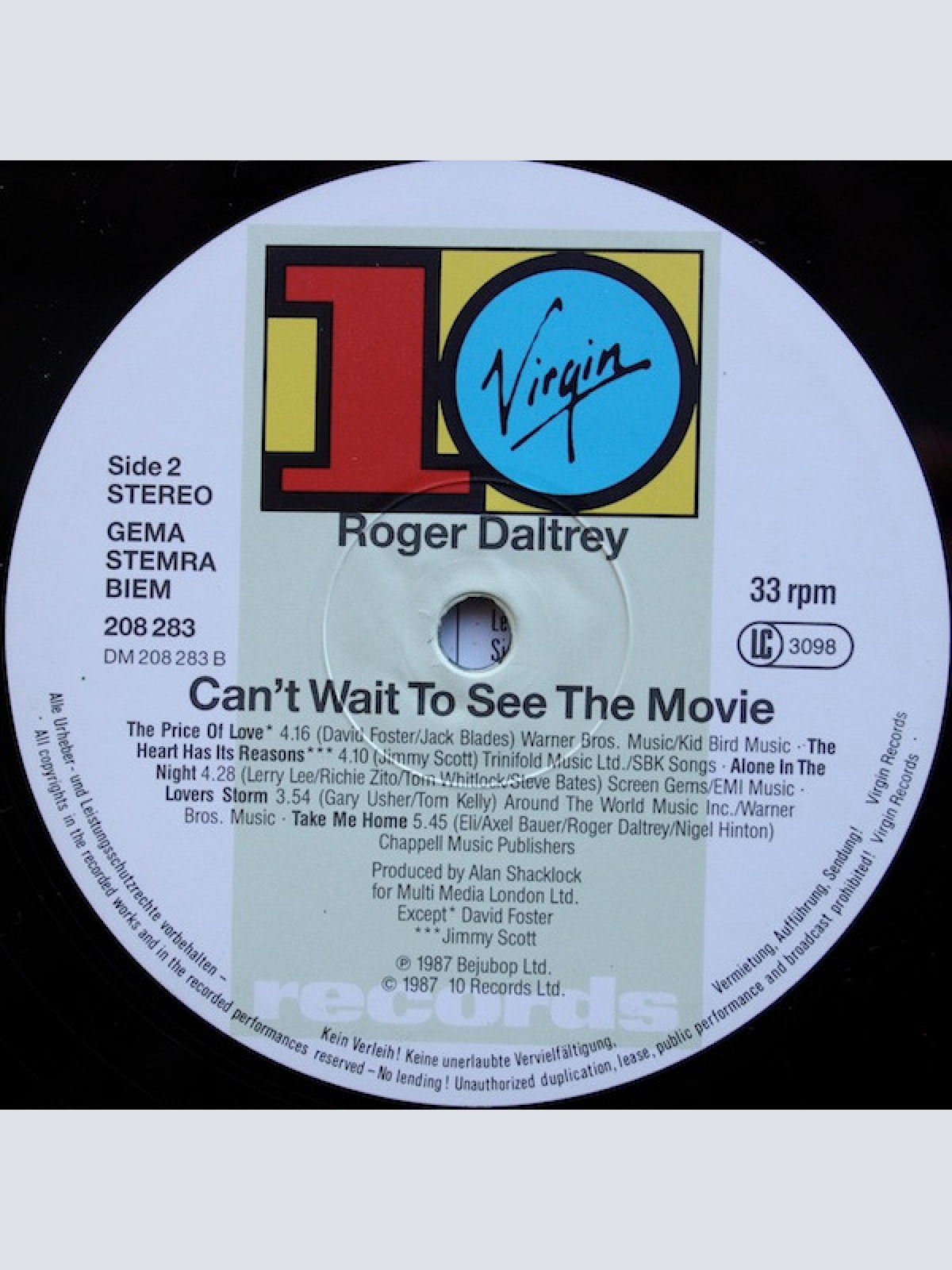 Vinyl / Roger Daltrey - Can't Wait To See The Movie