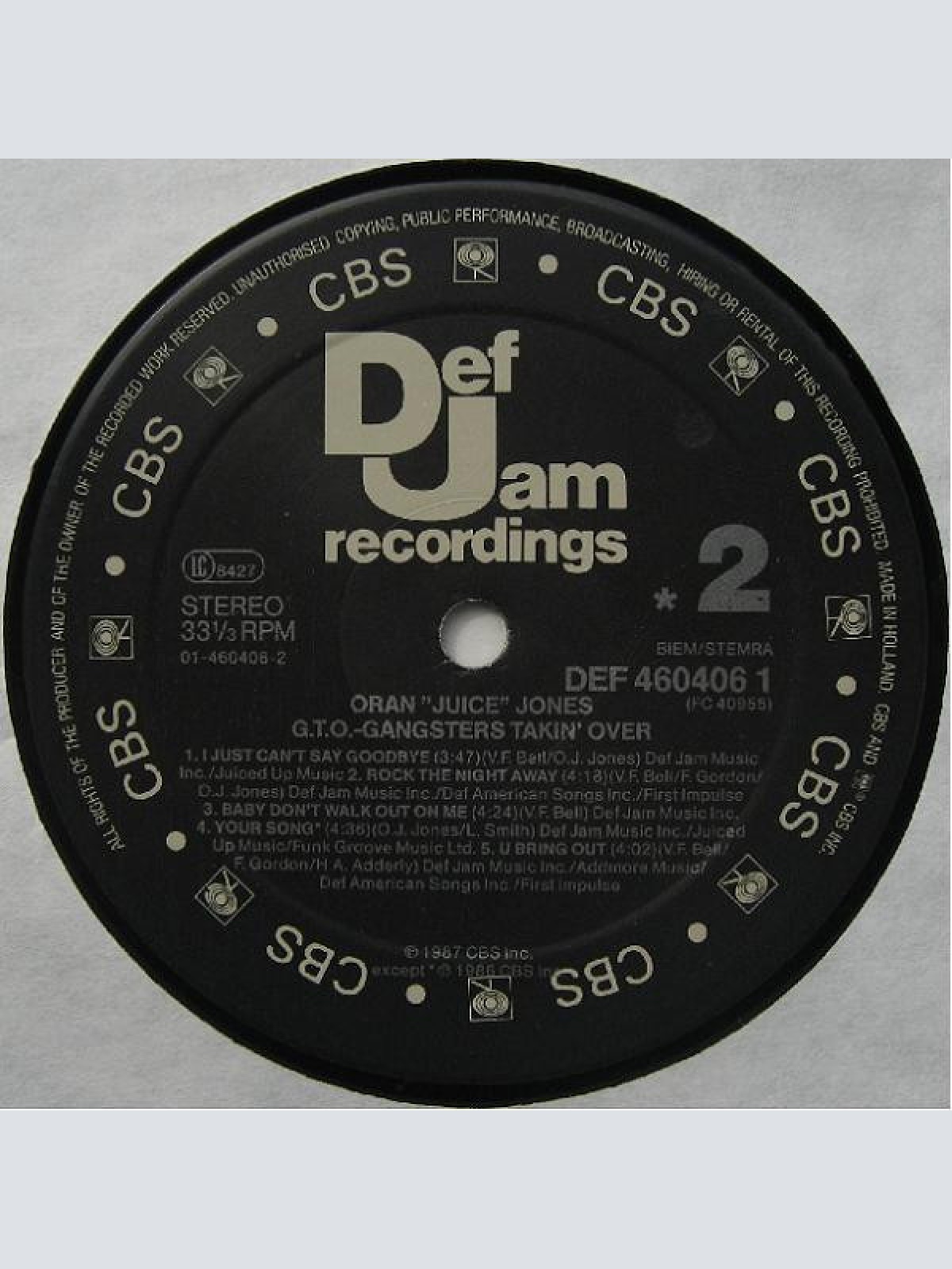 Vinyl / Oran "Juice" Jones* - G.T.O.  Gangsters Takin' Over