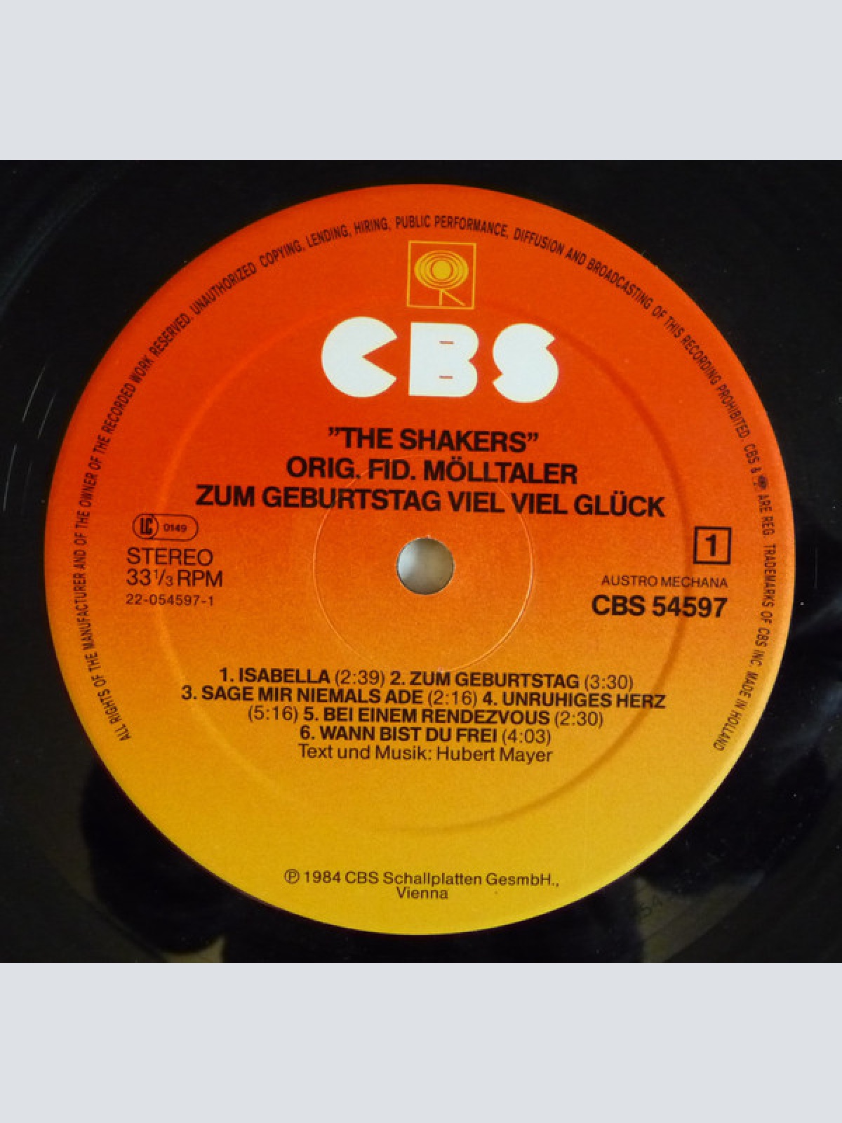 Vinyl / Orig. Fid. Mölltaler* - Shakers (Zum Geburtstag Viel Viel Glück)