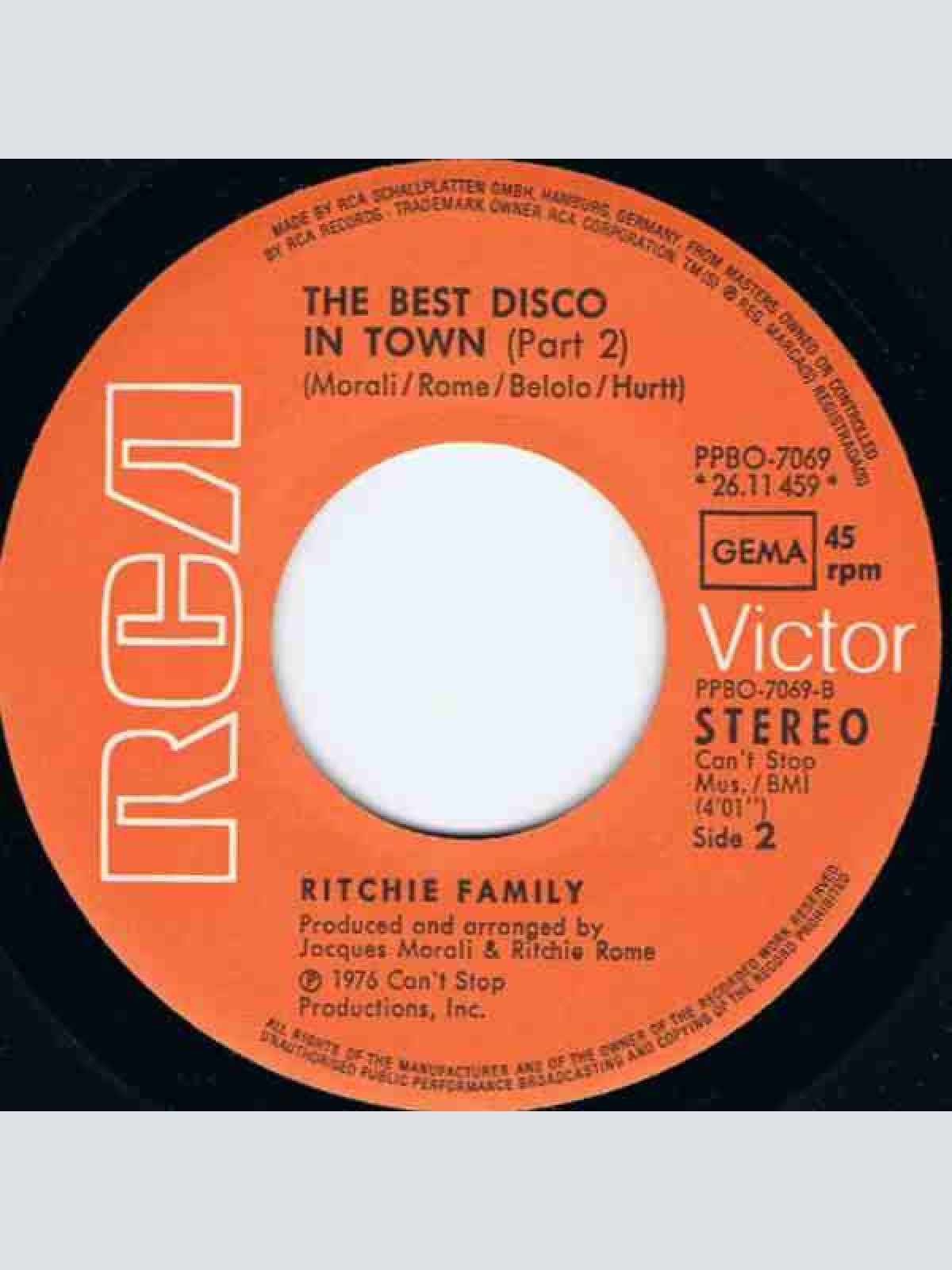 Vinyl / Ritchie Family* - The Best Disco In Town