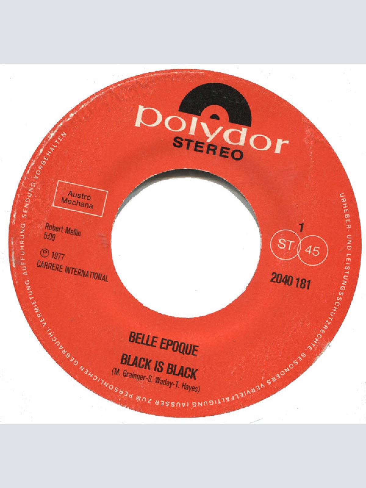 Vinyl / Belle Epoque - Black Is Black