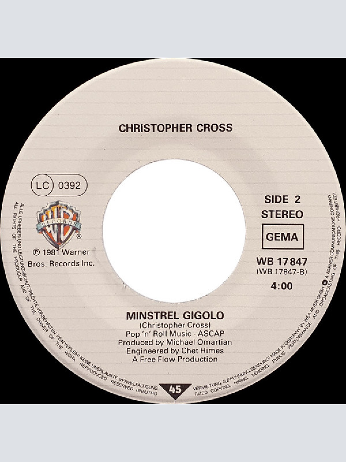 Vinyl / Christopher Cross - Arthur's Theme (Best That You Can Do)