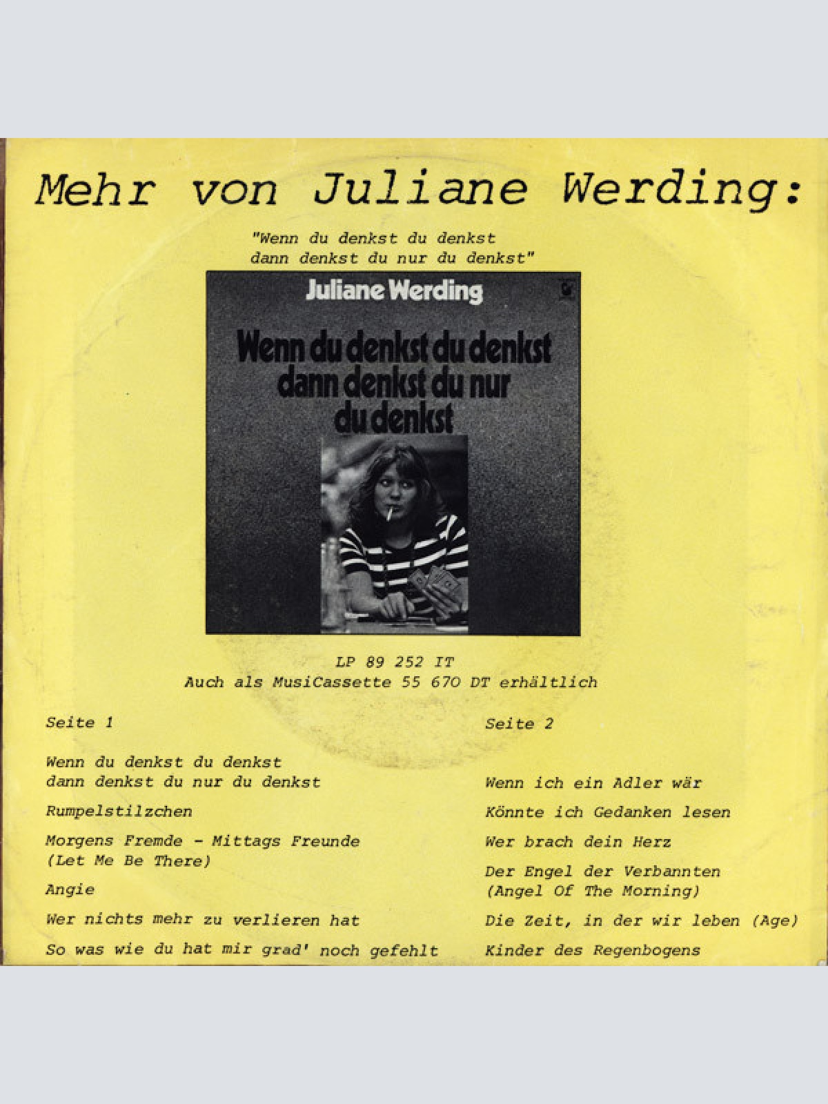 Vinyl / Juliane Werding - Komm Und Hilf Mir Durch Die Einsamkeit Der Nacht