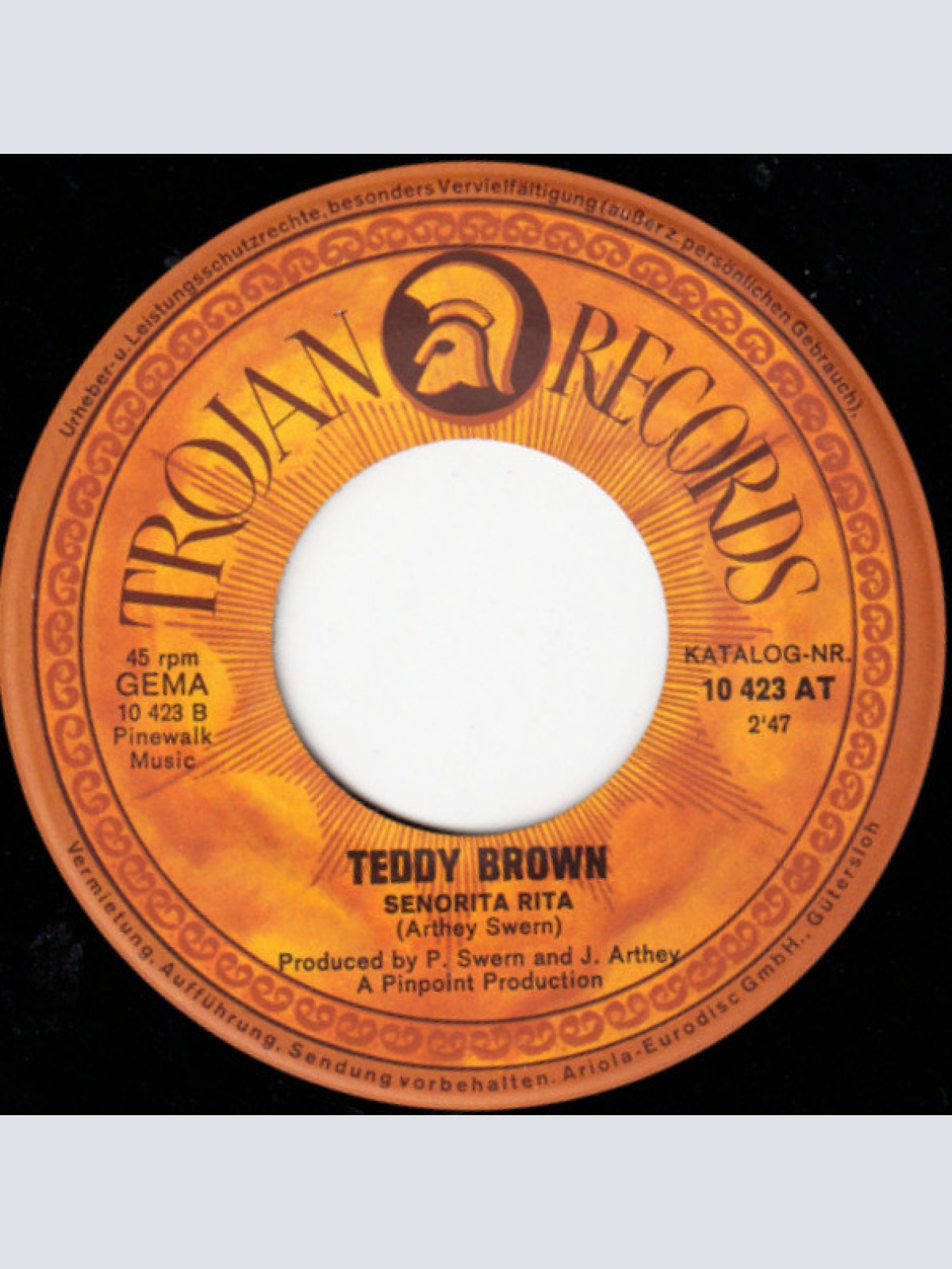 Vinyl / Teddy Brown (3) - Walk The World Away / Senorita Rita