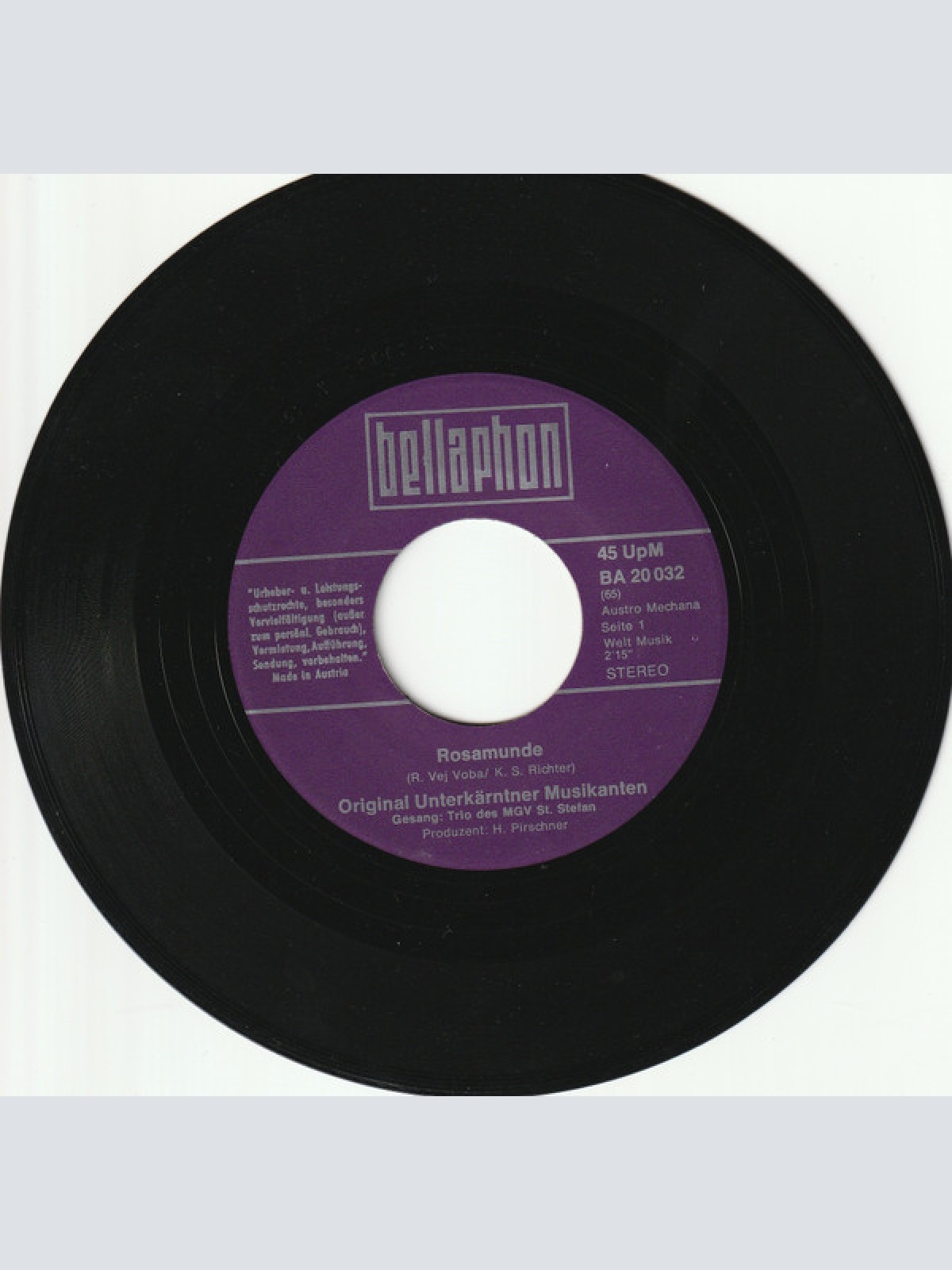 Vinyl / Die Original Unterkärntner Musikanten* - Rosamunde