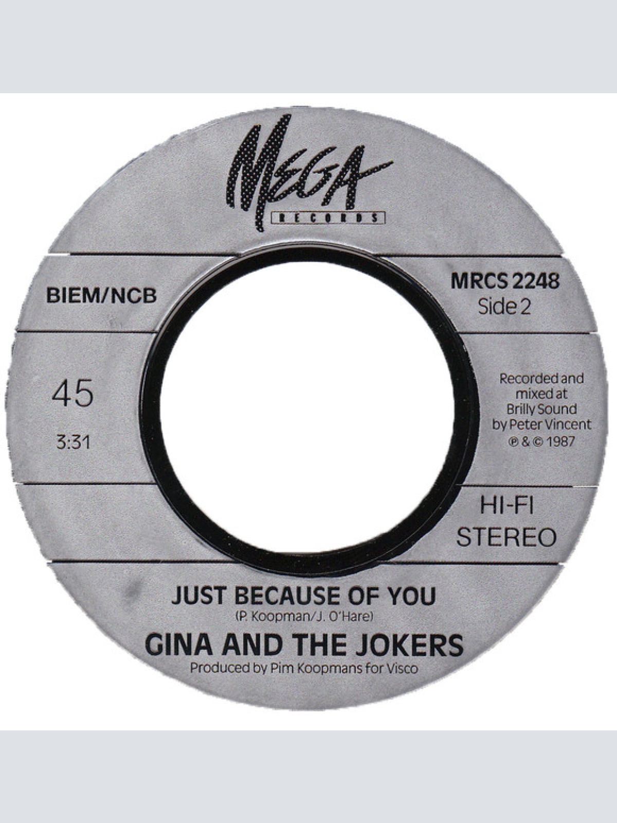 Vinyl / Gina And The Jokers - Memory Lane