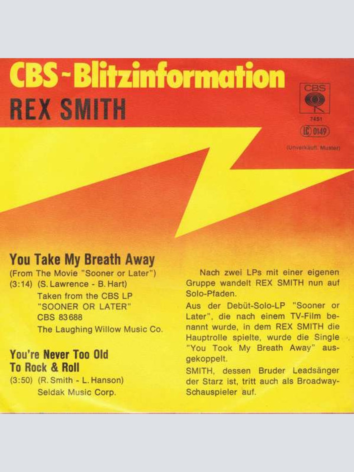 Vinyl / Rex Smith - You Take My Breath Away