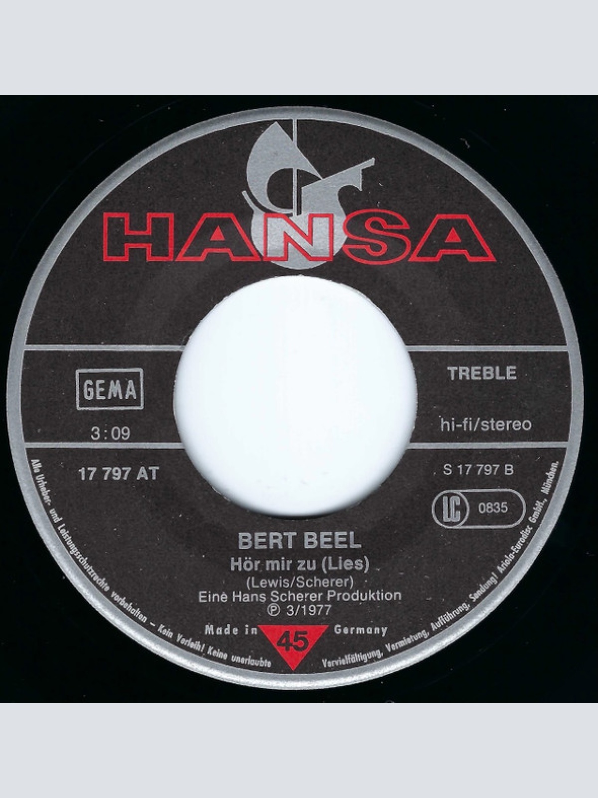 Vinyl / Bert Beel - Oh Tut Das Gut! / Hör Mir Zu