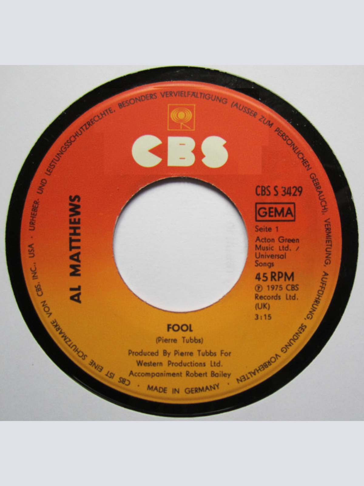 Vinyl / Al Matthews - Fool