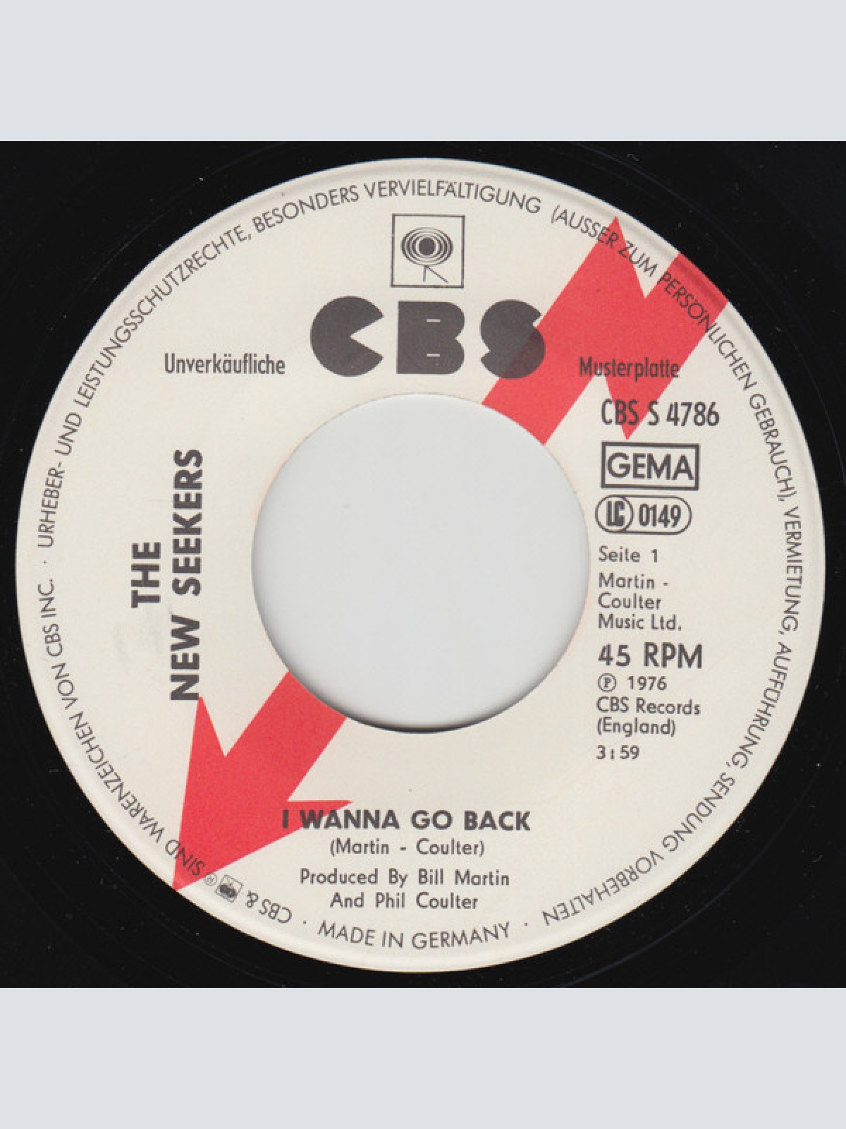 Vinyl / The New Seekers - I Wanna Go Back