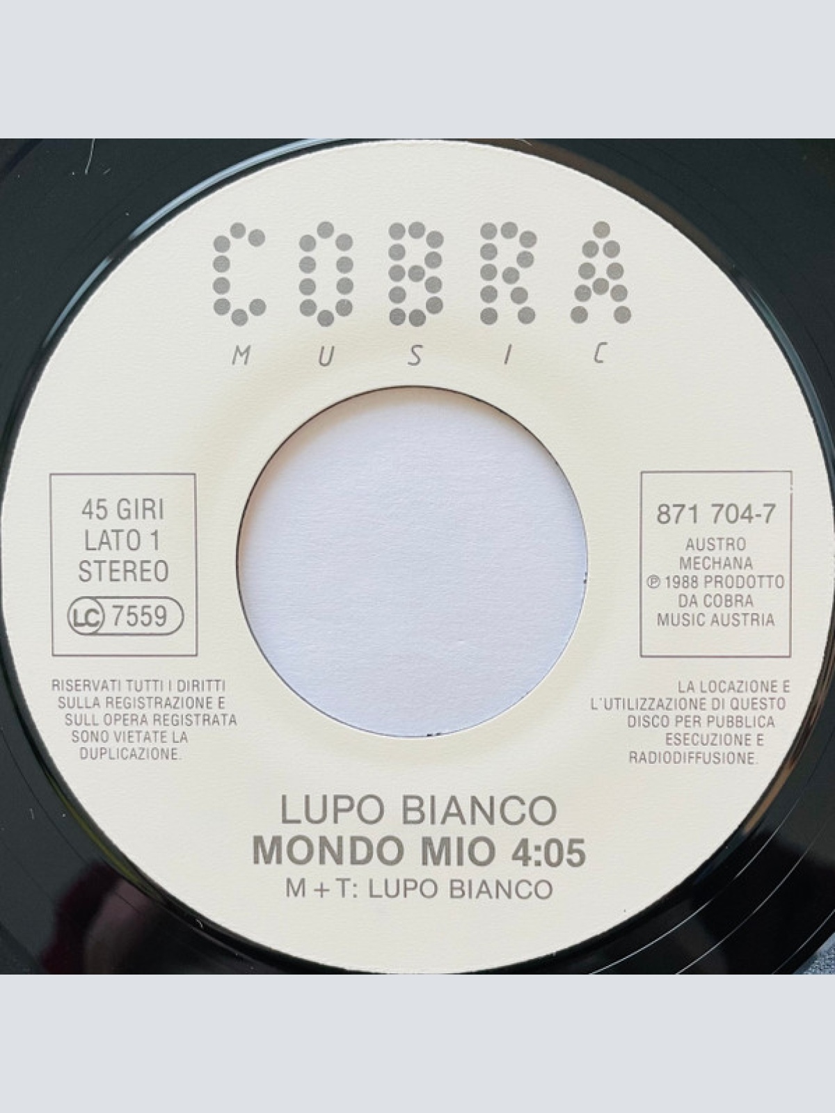 Vinyl / Lupo Bianco - Mondo Mio / Dalla A Alla Zeta