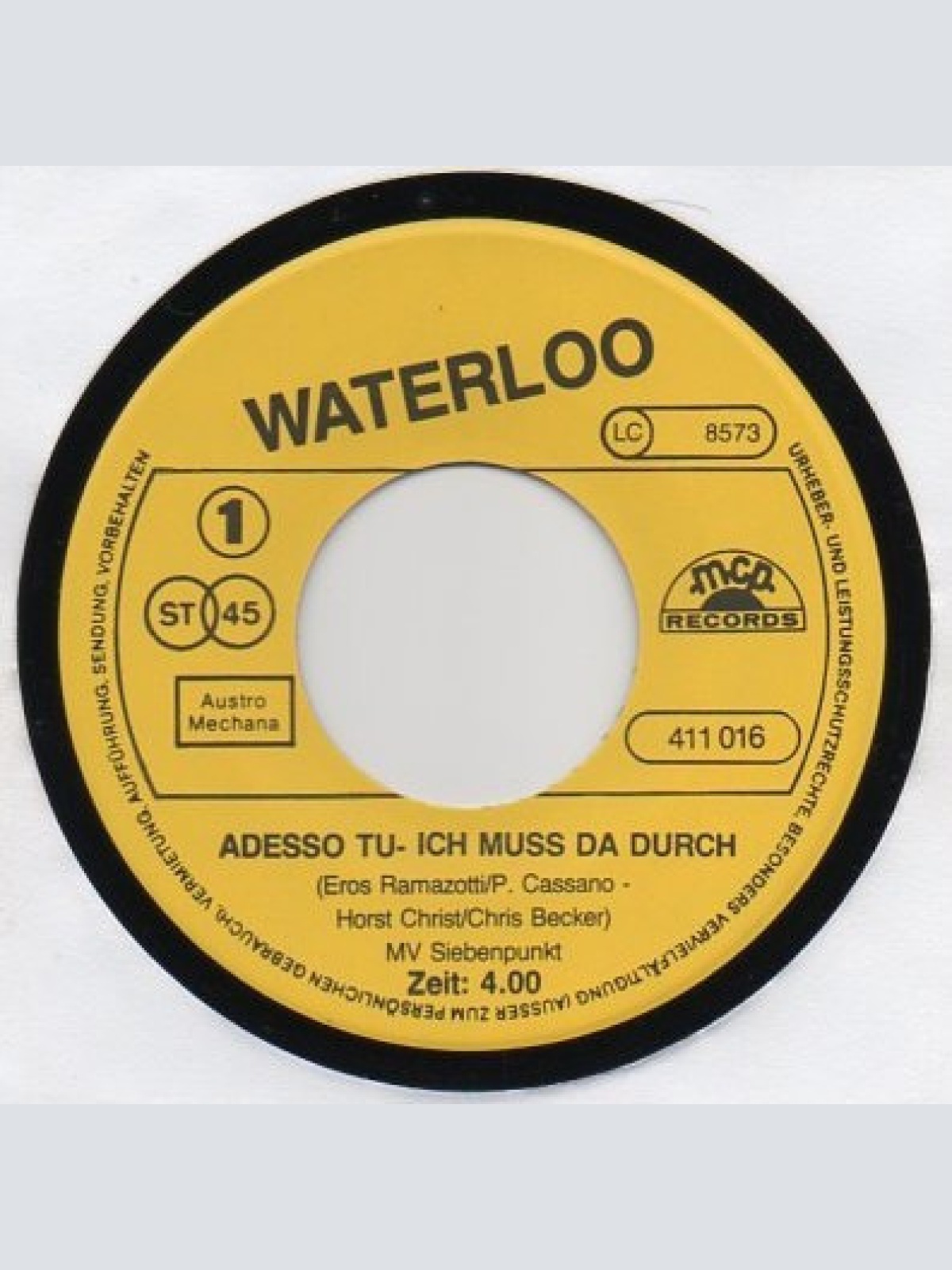 Vinyl / Waterloo (3) - Adesso Tu - Ich Muss Da Durch