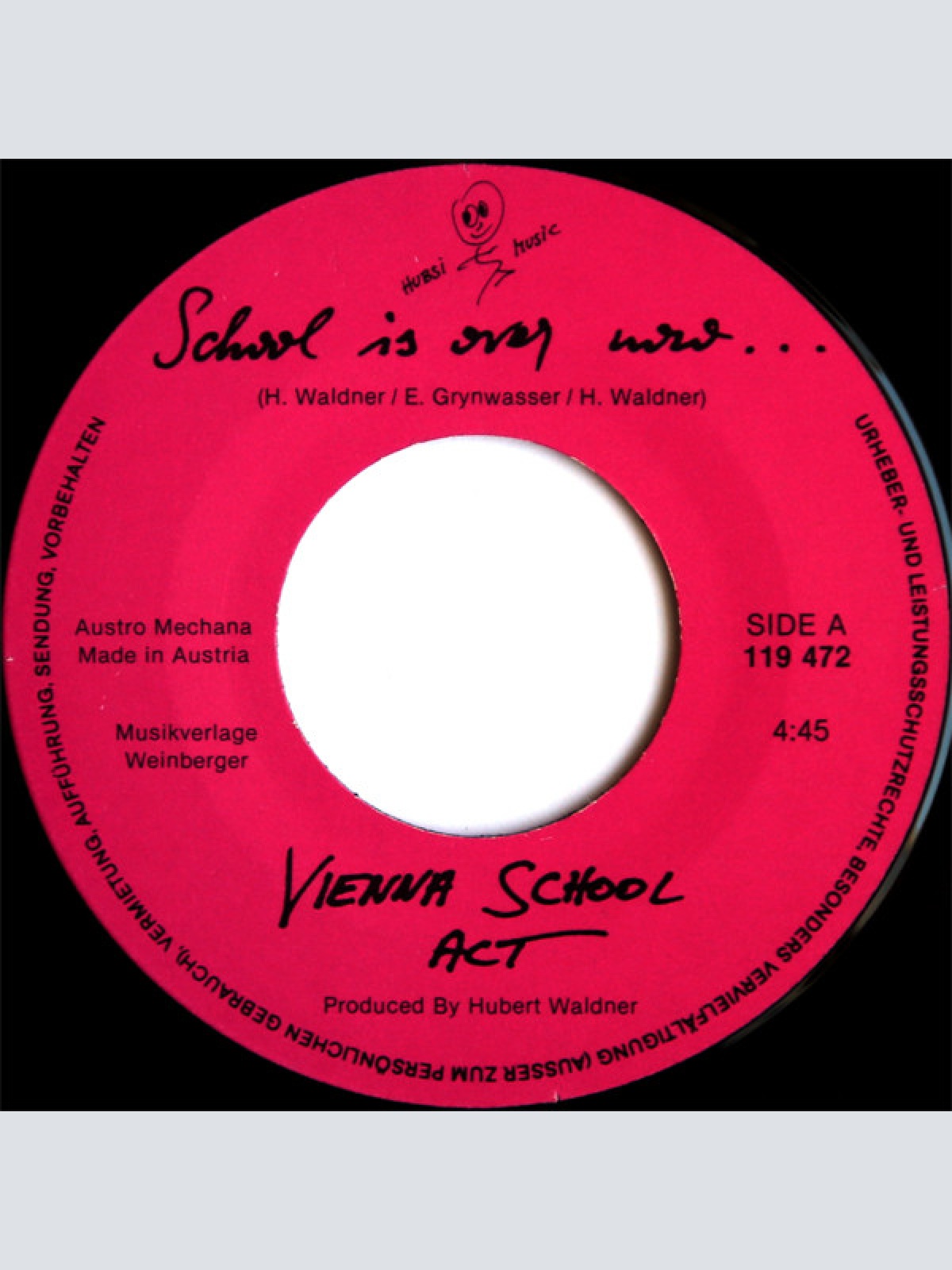 Vinyl / Vienna School Act* - School Is Over Now ... (Let's Get Down And Party)