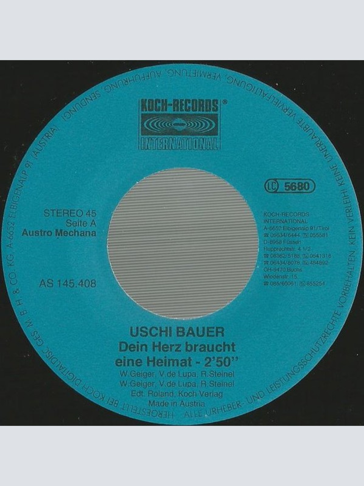 Vinyl / Uschi Bauer - Dein Herz Braucht Eine Heimat