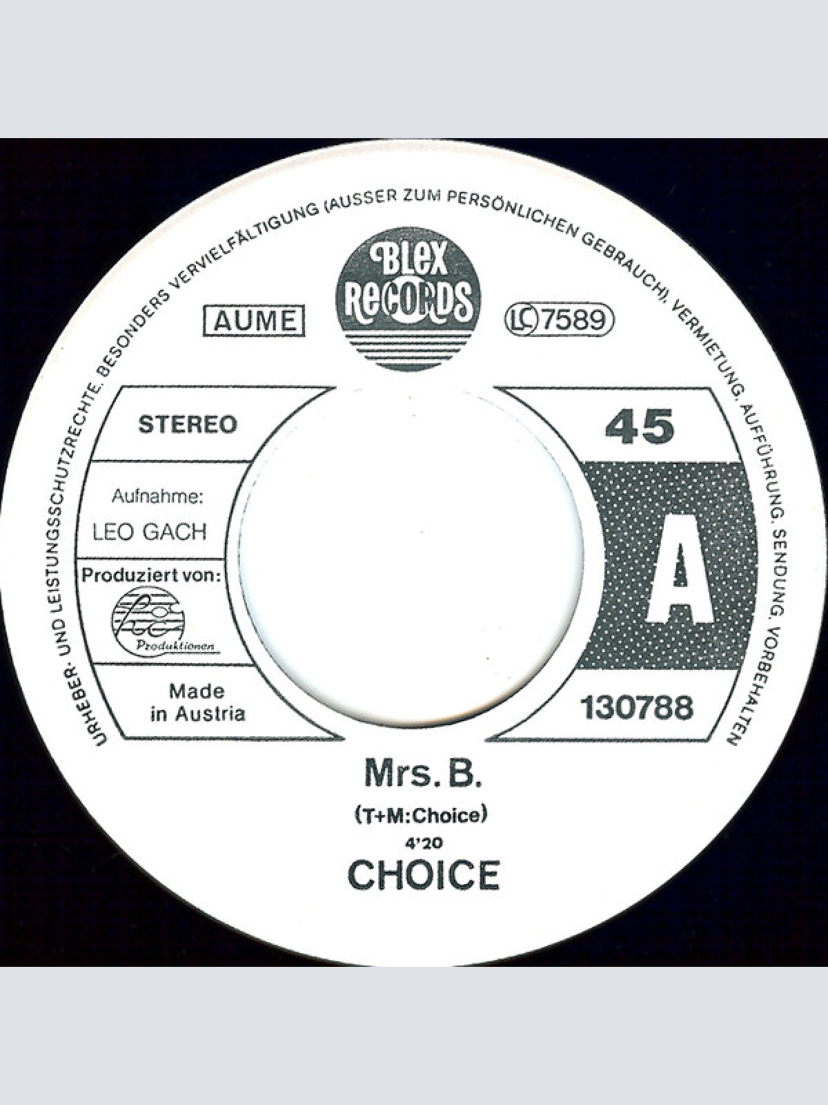 Vinyl / Choice (50) - Mrs. B. / Chicken Times