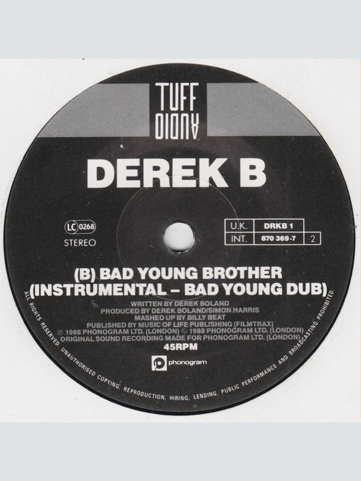 Vinyl / Derek B - Bad Young Brother