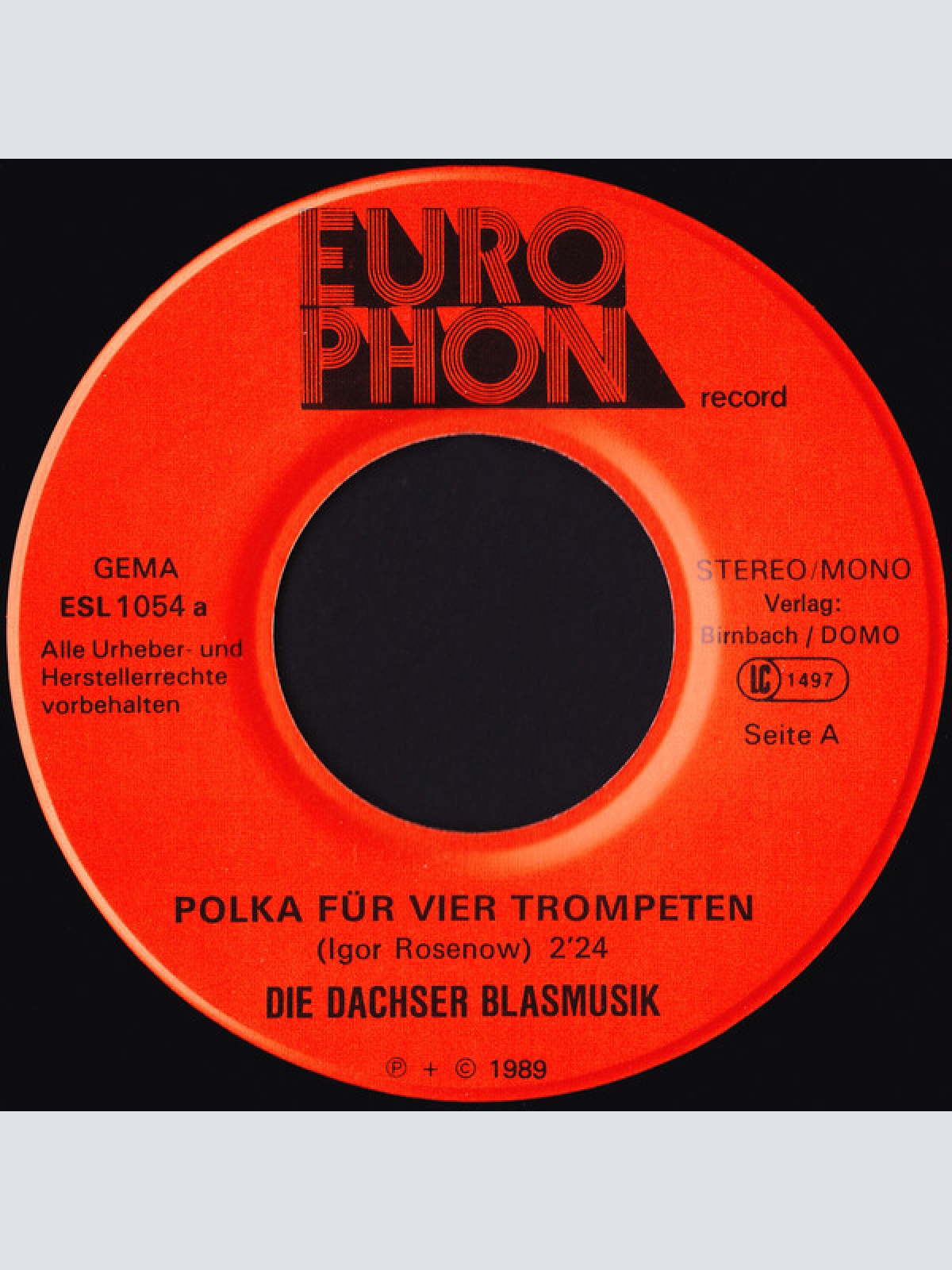 Vinyl / Die Dachser Blasmusik - Polka Für Vier Trompeten / Kreuther Marsch