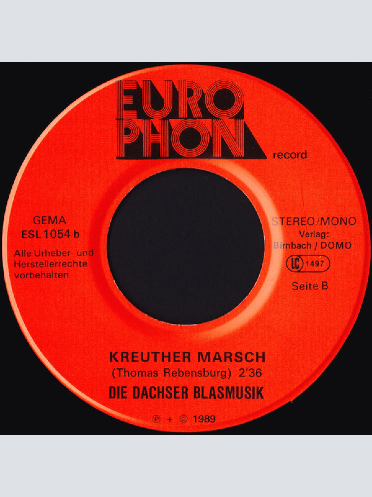 Vinyl / Die Dachser Blasmusik - Polka Für Vier Trompeten / Kreuther Marsch