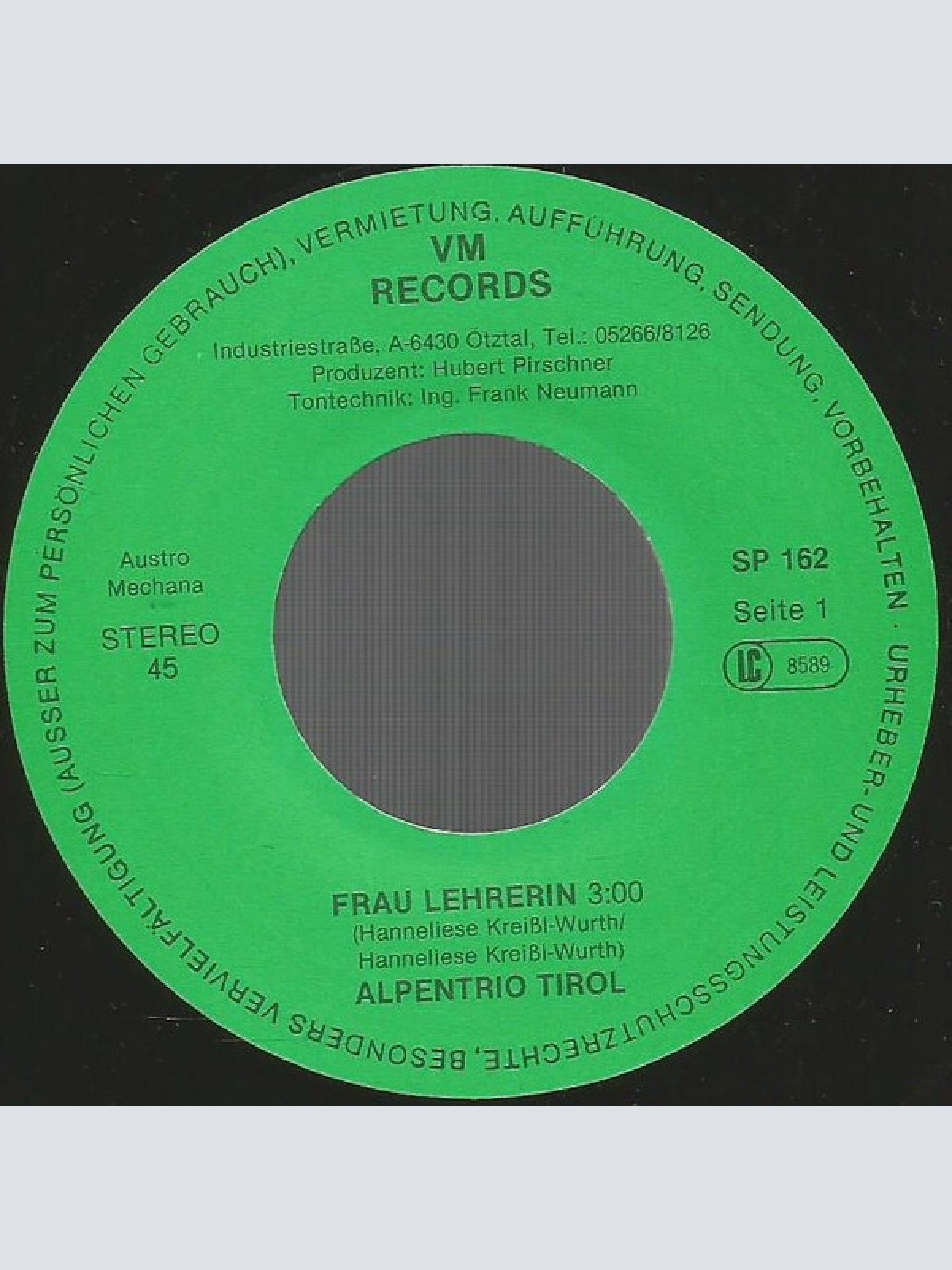 Vinyl / Alpentrio Tirol - Frau Lehrerin