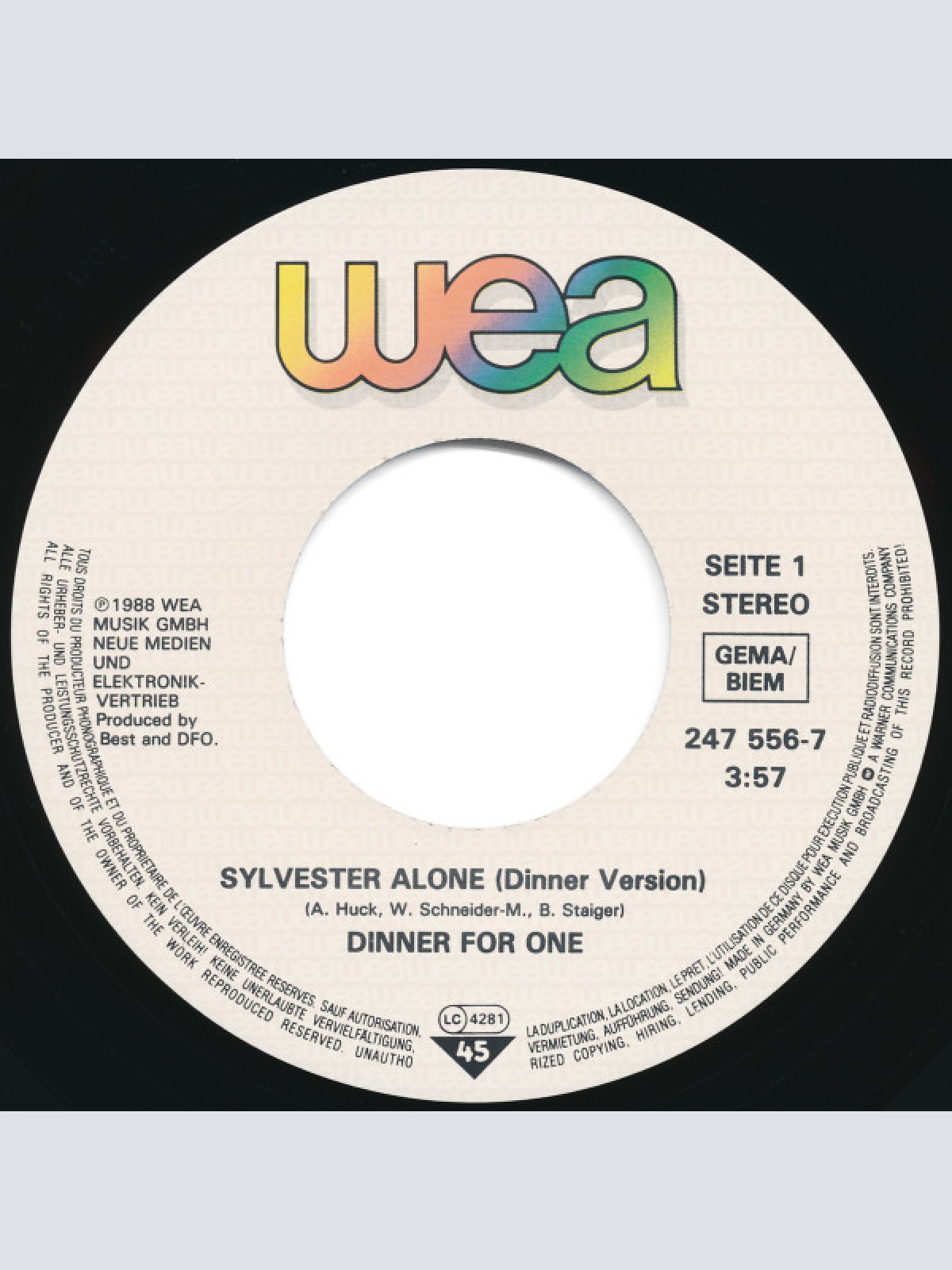 Vinyl / Dinner For One - Sylvester Alone