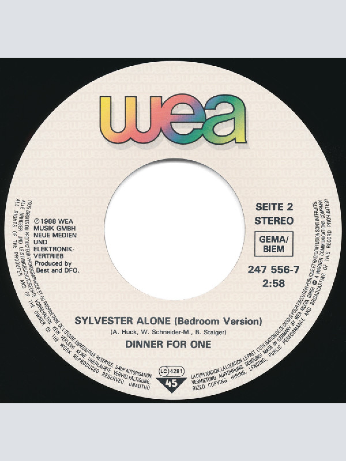 Vinyl / Dinner For One - Sylvester Alone