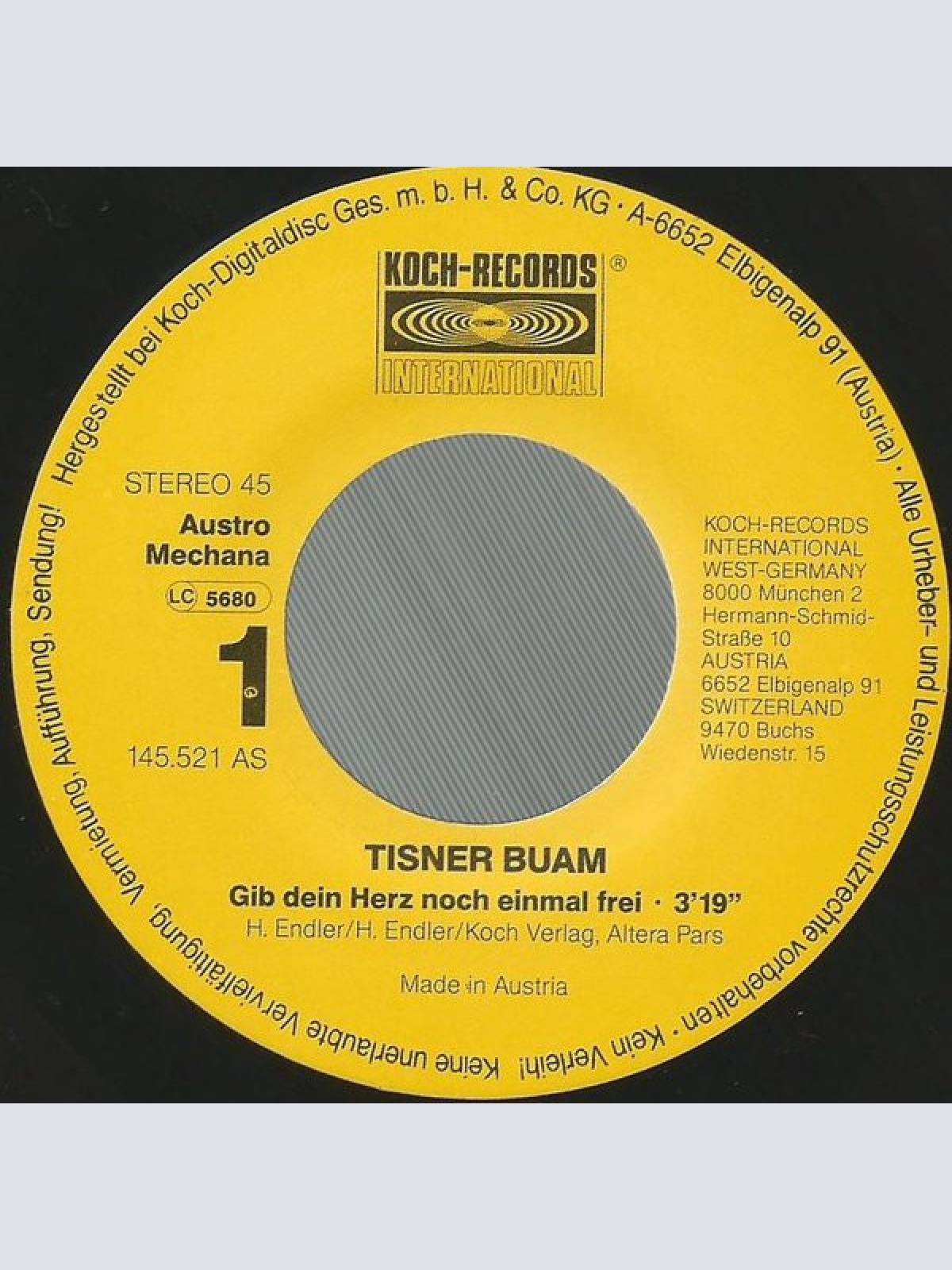 Vinyl / Tisner Buam - Gib Dein Herz Noch Einmal Frei