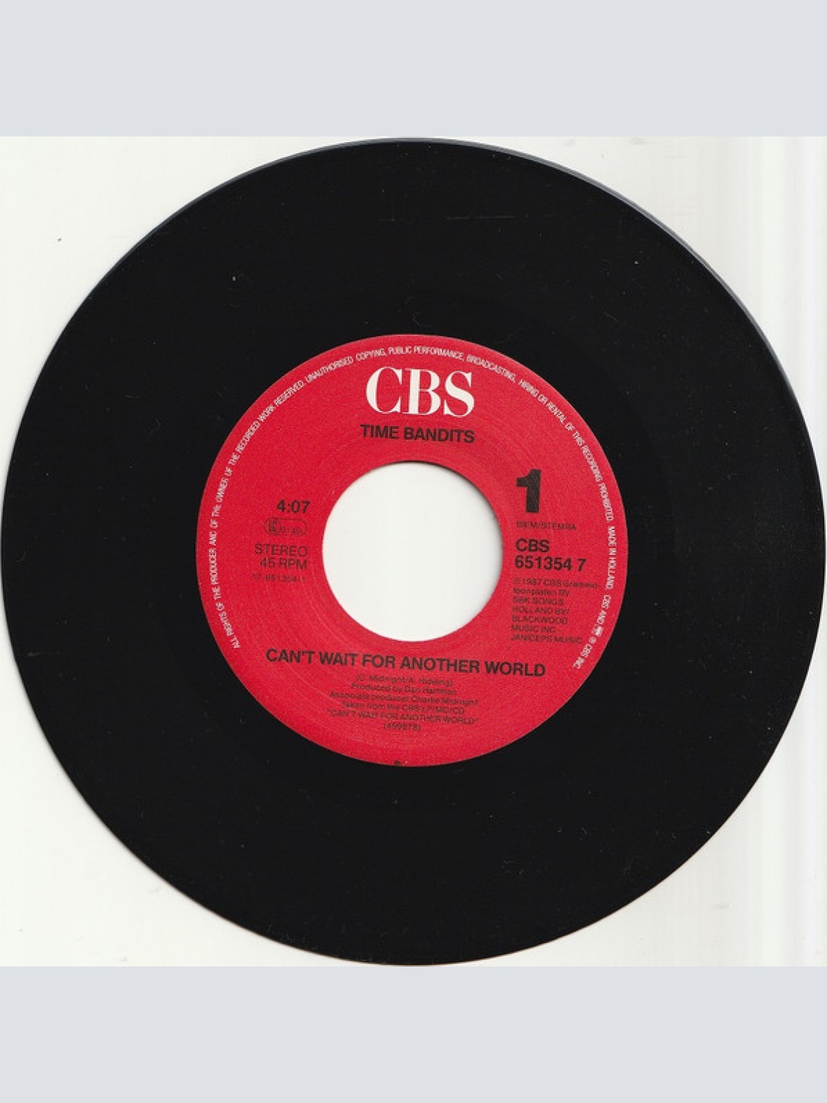 Vinyl / Time Bandits - Can't Wait For Another World