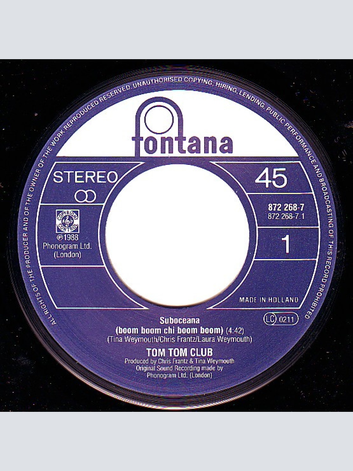 Vinyl / Tom Tom Club - Suboceana (Boom Boom Chi Boom Boom)