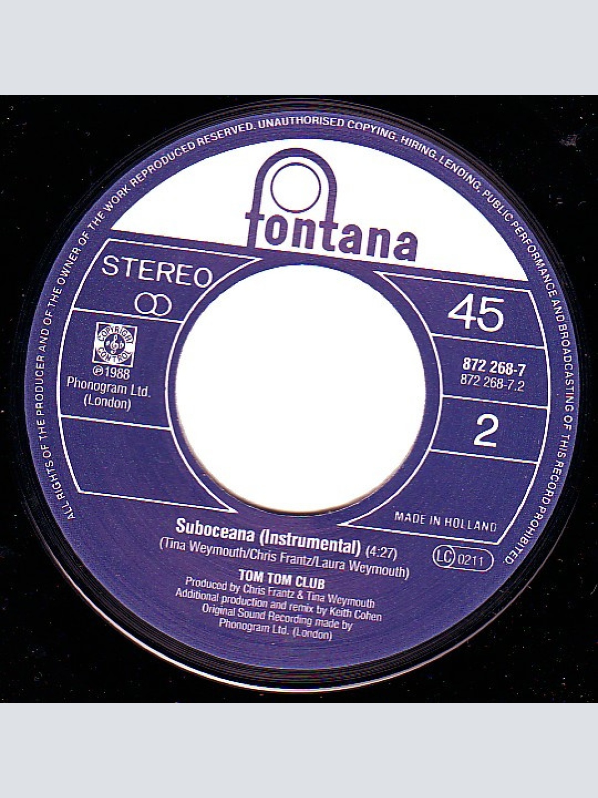 Vinyl / Tom Tom Club - Suboceana (Boom Boom Chi Boom Boom)