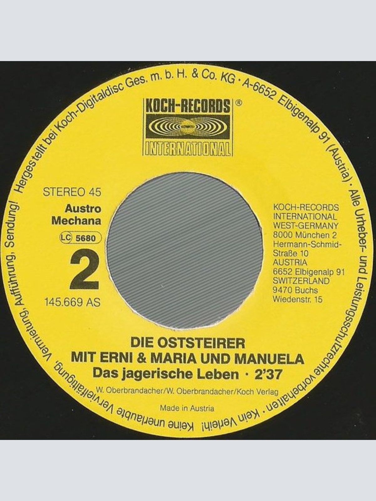 Vinyl / Die Oststeirer Mit Erni & Maria Und Manuela* - Oma, Oma, Omama / Das Jagerische Leben