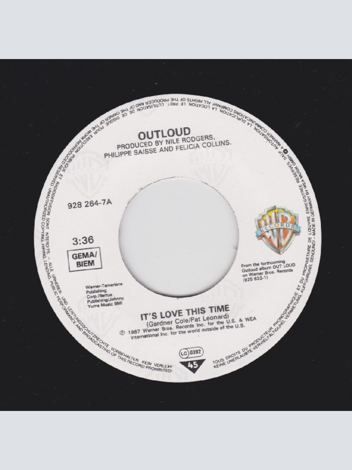 Vinyl / Outloud - It's Love This Time