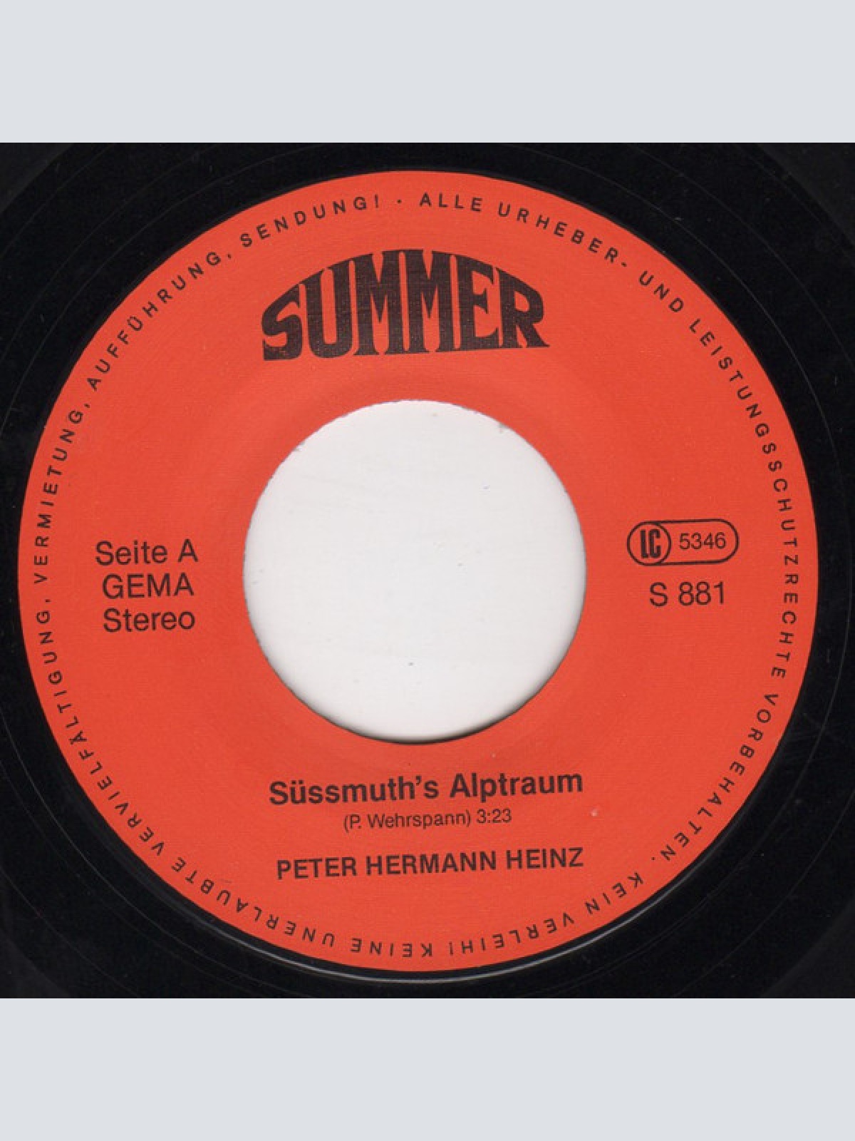 Vinyl / Peter Hermann Heinz - Süssmuth's Alptraum