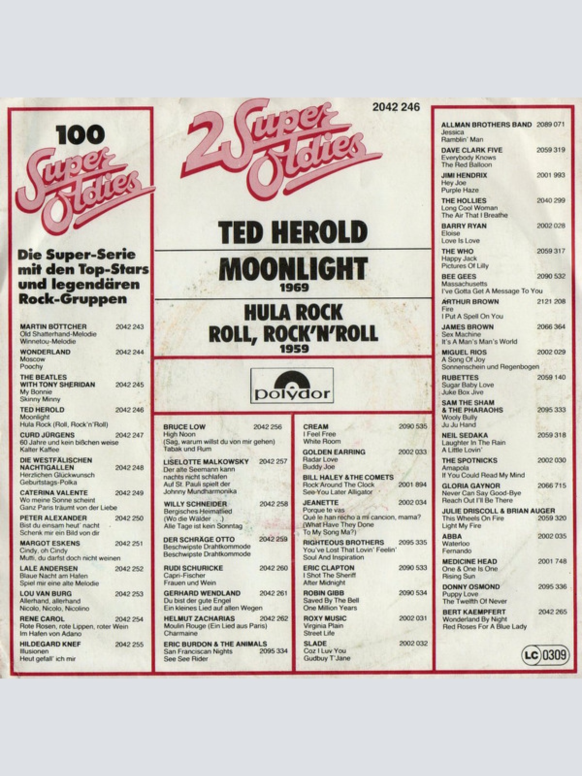 Vinyl / Ted Herold - Moonlight / Hula Rock