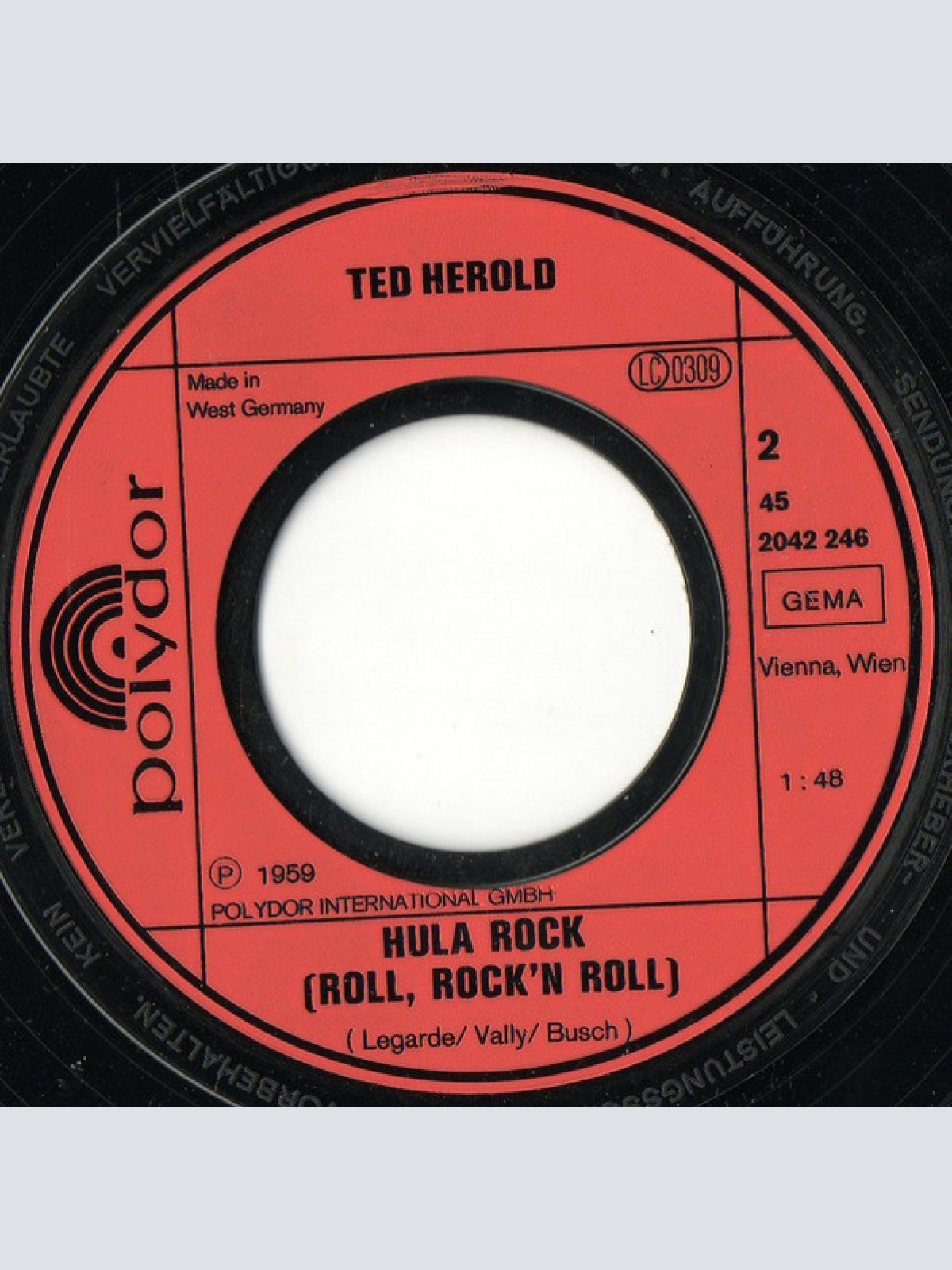 Vinyl / Ted Herold - Moonlight / Hula Rock
