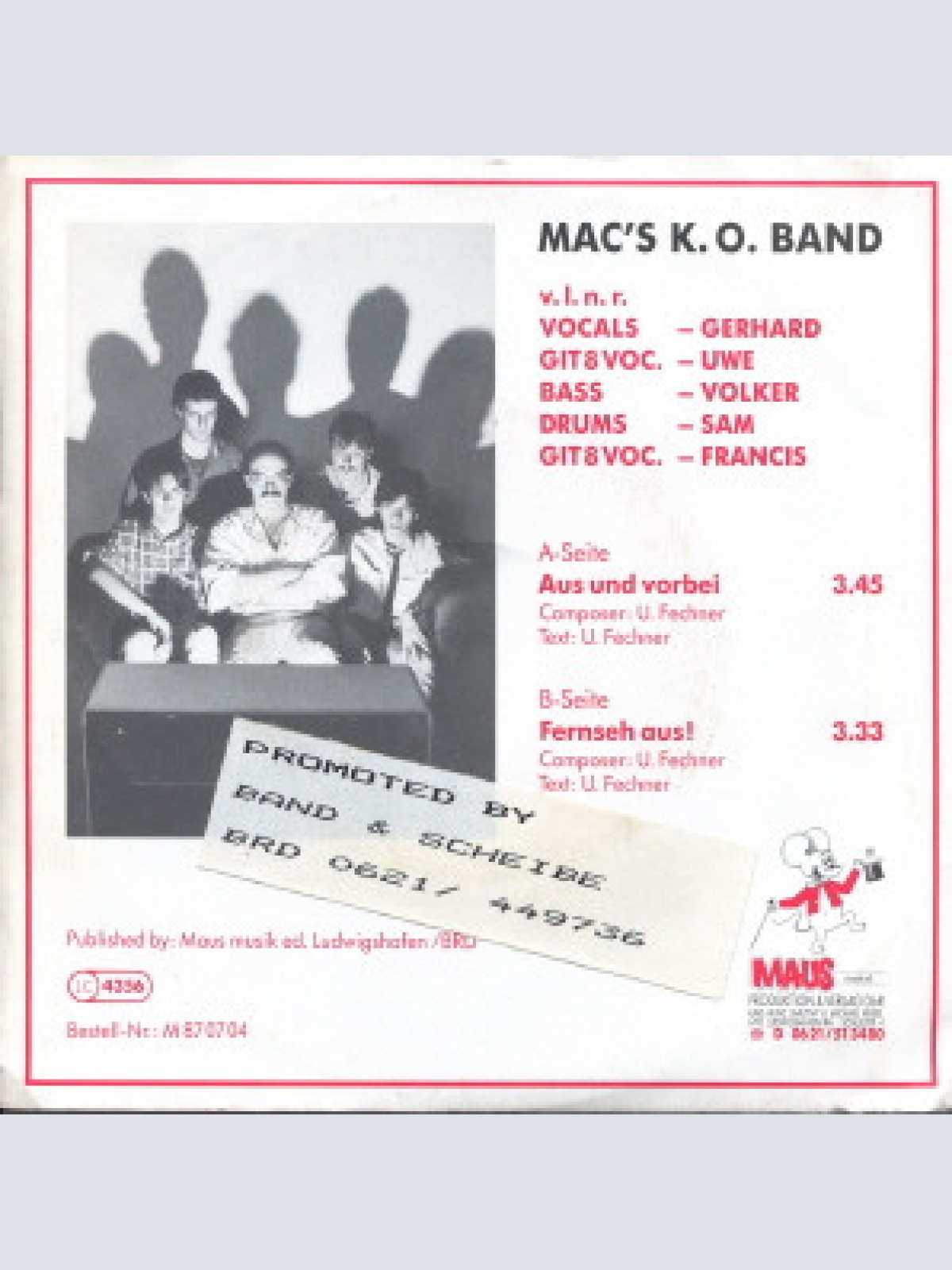 Vinyl / Mac's K.O. Band - Aus Und Vorbei