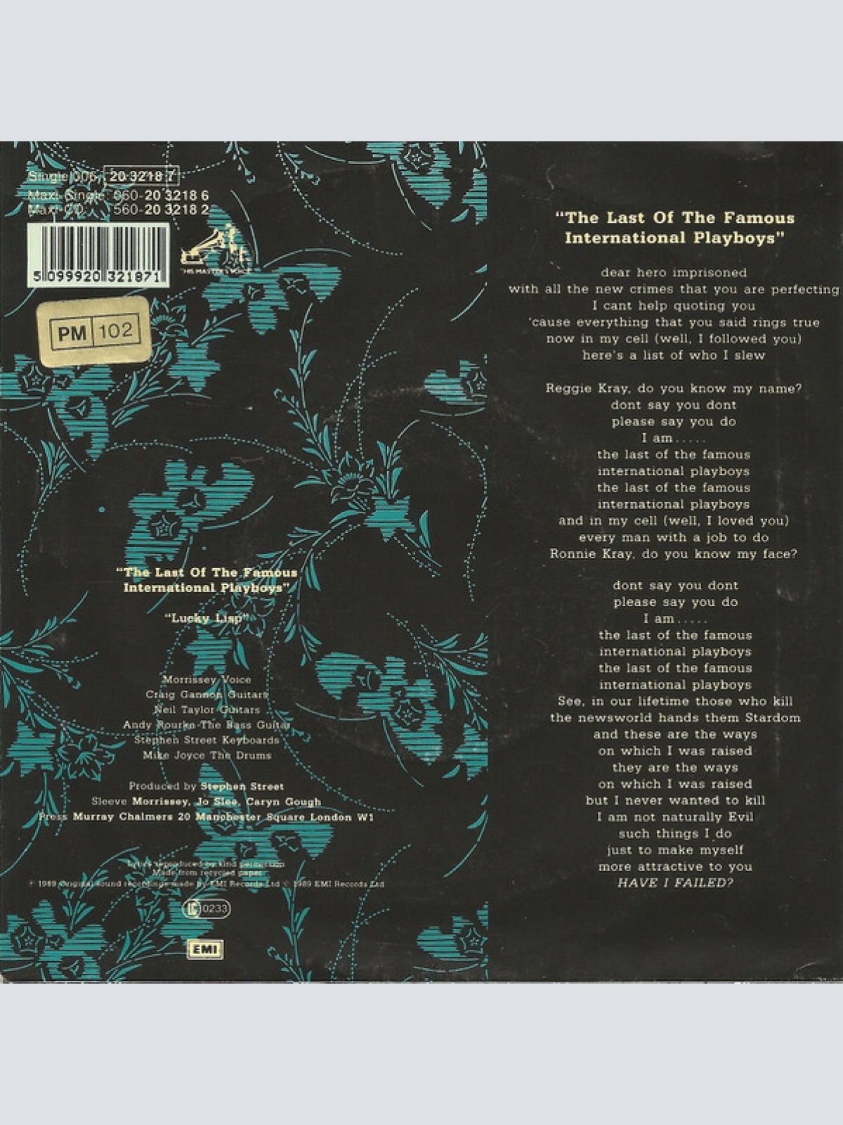 Vinyl / Morrissey - The Last Of The Famous International Playboys