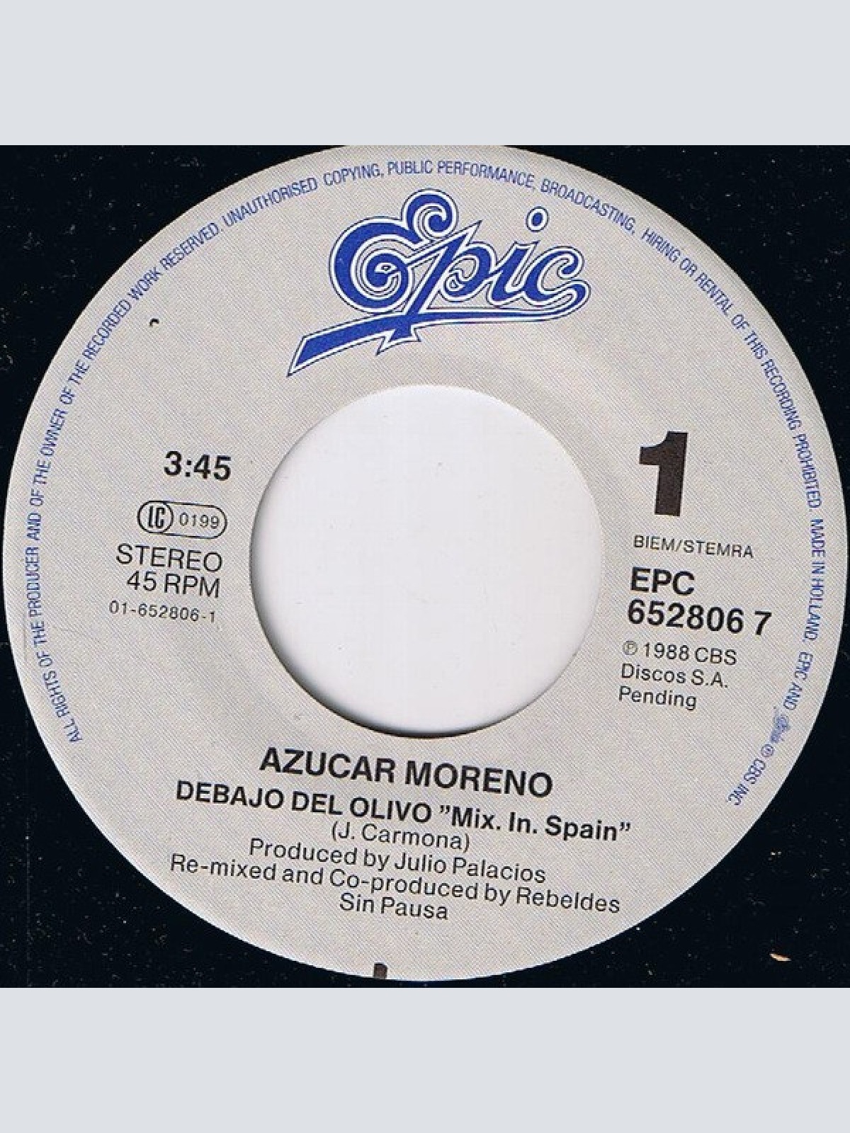 Vinyl / Azucar Moreno - Debajo Del Olivo "Mix. In. Spain"