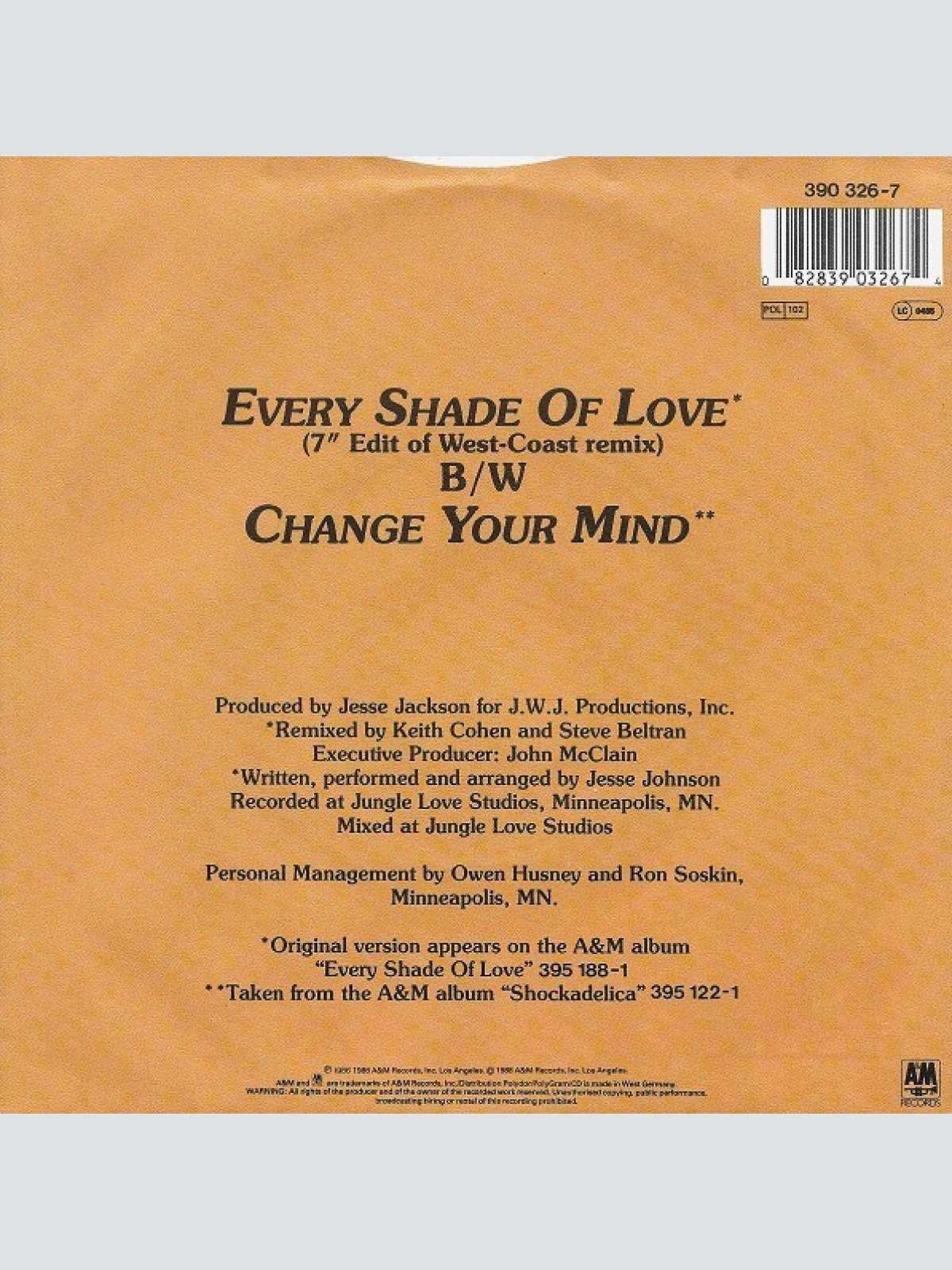 Vinyl / Jesse Johnson - Every Shade Of Love