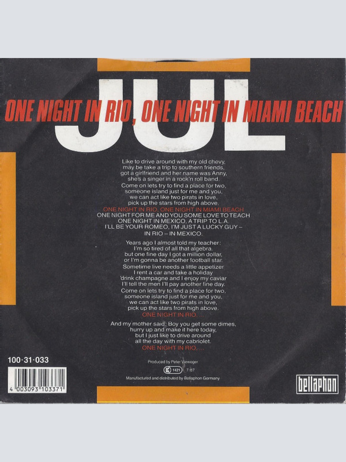 Vinyl / Jul* - One Night In Rio, One Night In Miami Beach